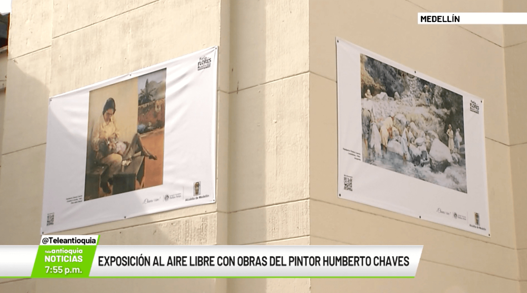 Exposición al aire libre con obras del pintor Humberto Chaves