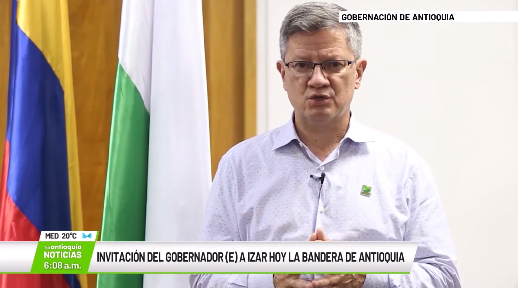 Invitación del gobernador (e) a izar hoy la bandera de Antioquia