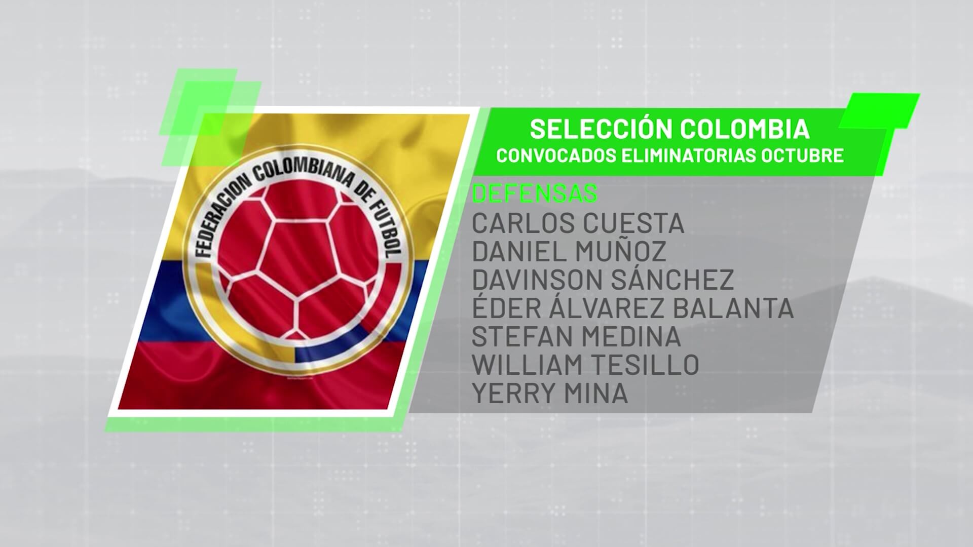 Convocados para juegos contra Uruguay, Brasil y Ecuador