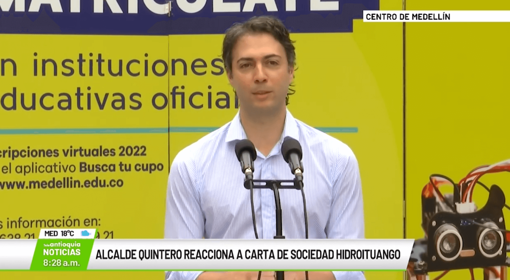 Alcalde Quintero reacciona a carta de sociedad Hidroituango