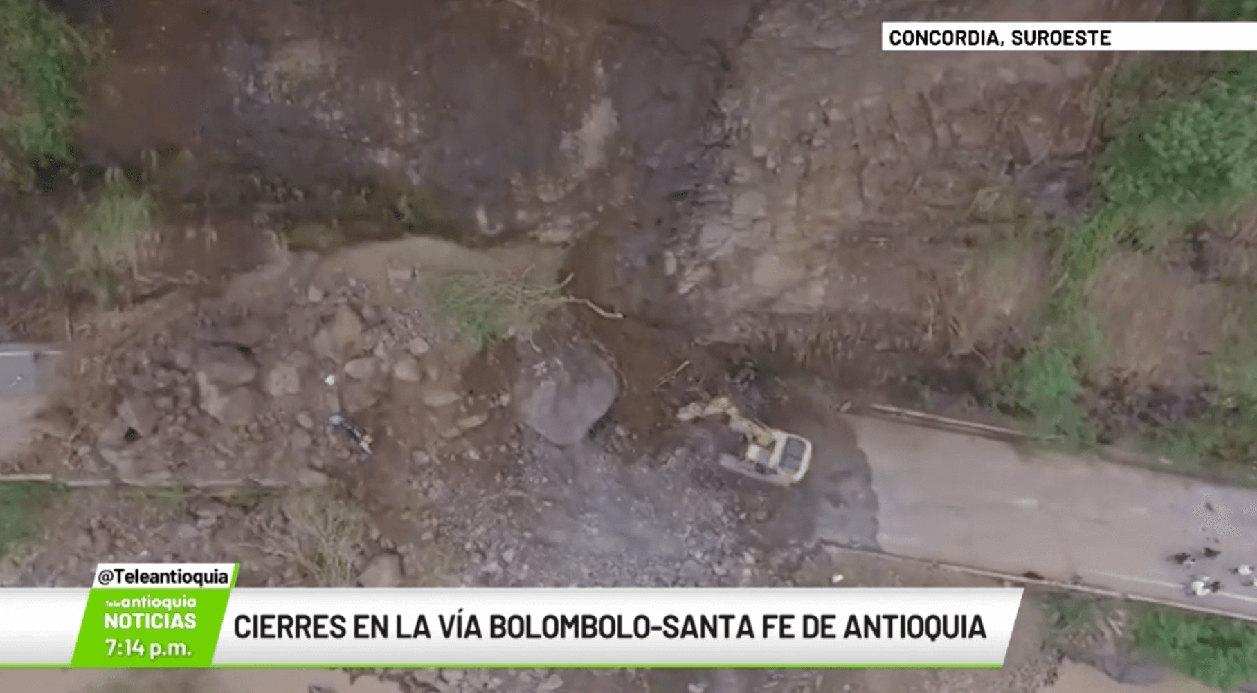Cierres en la vía Bolombolo-Santa Fe de Antioquia