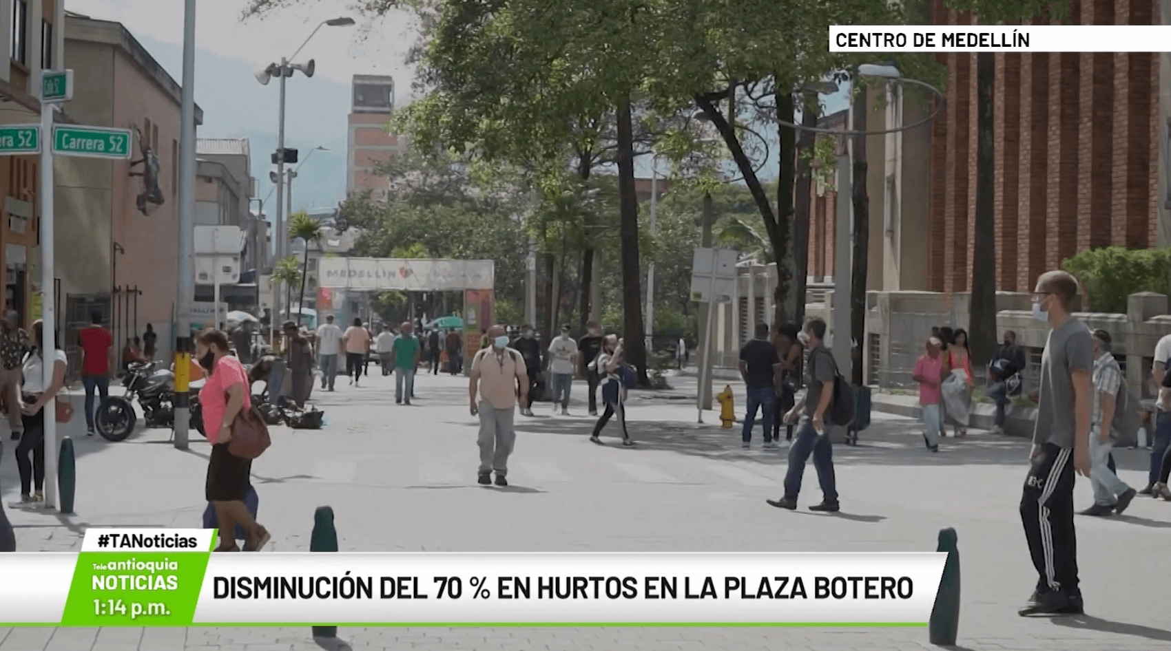 Disminución del 70 % en hurtos en la Plaza Botero