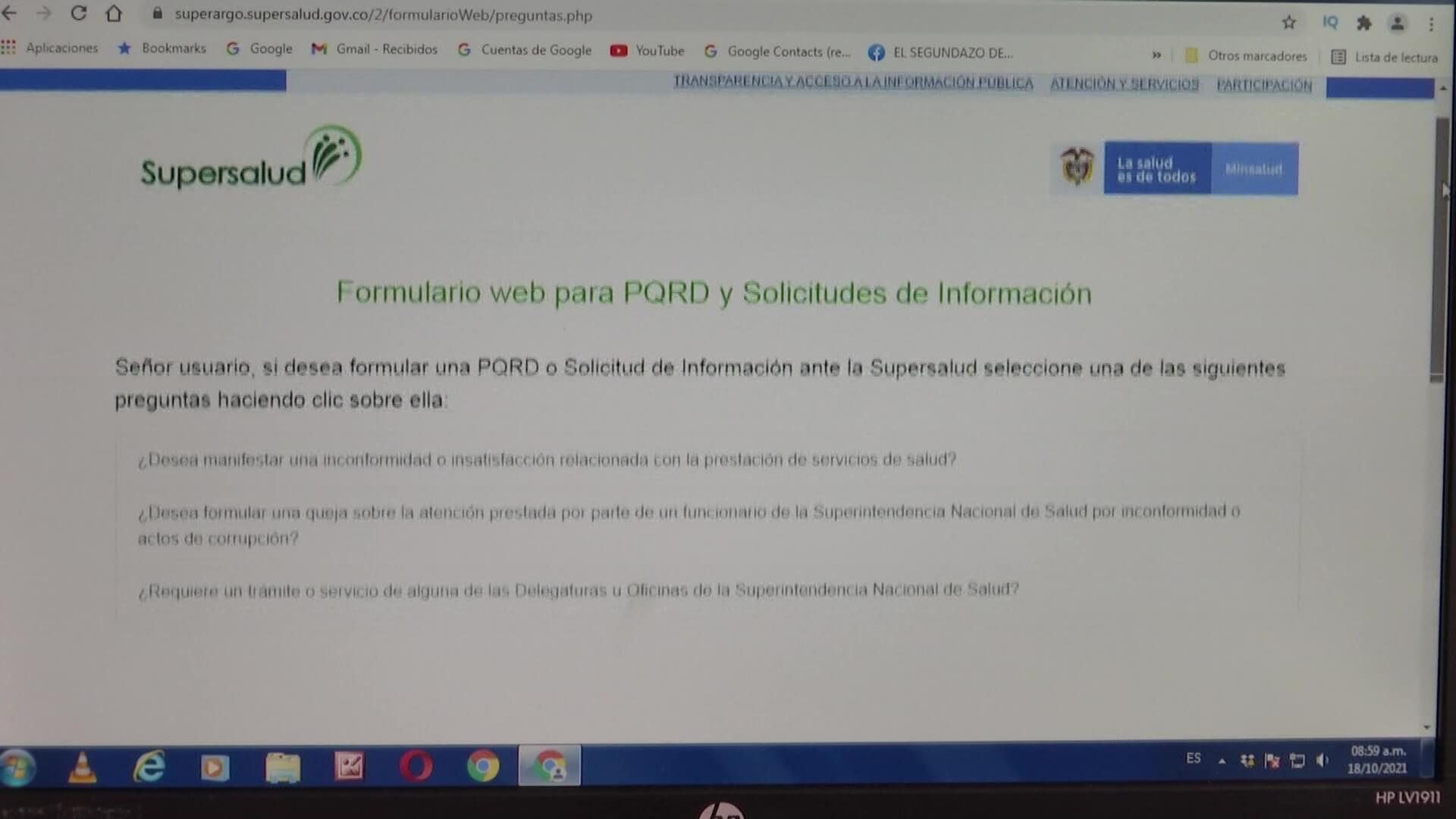 Más de 600 mil atenciones y quejas a la Supersalud