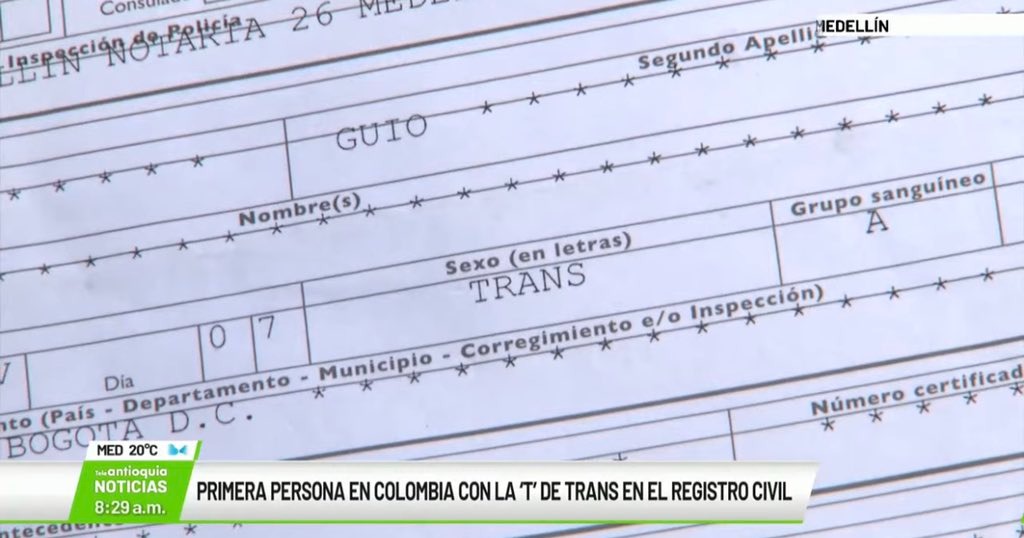 Primera persona en Colombia con la T de trans en registro civil