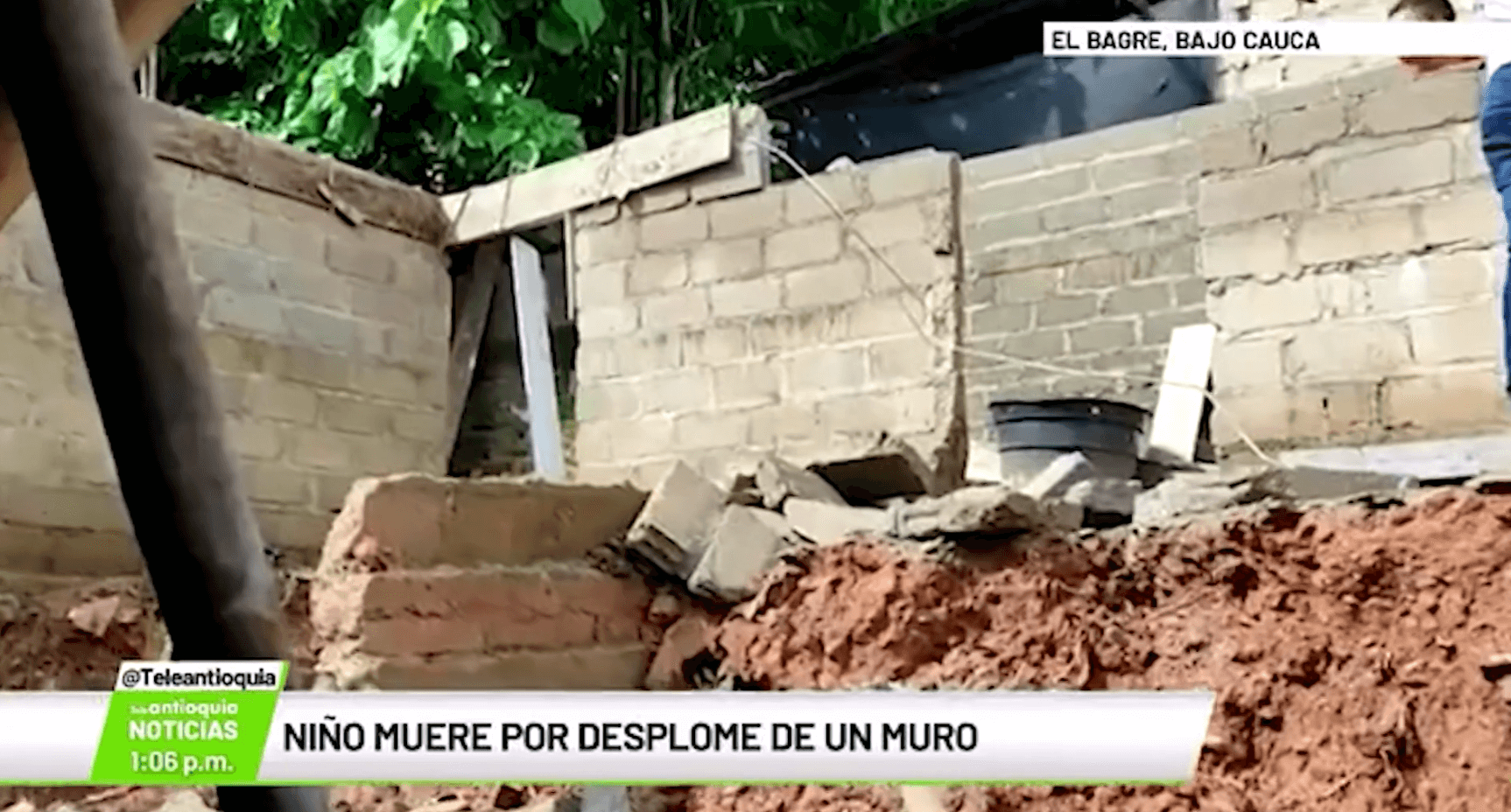 Niño muere por desplome de un muro