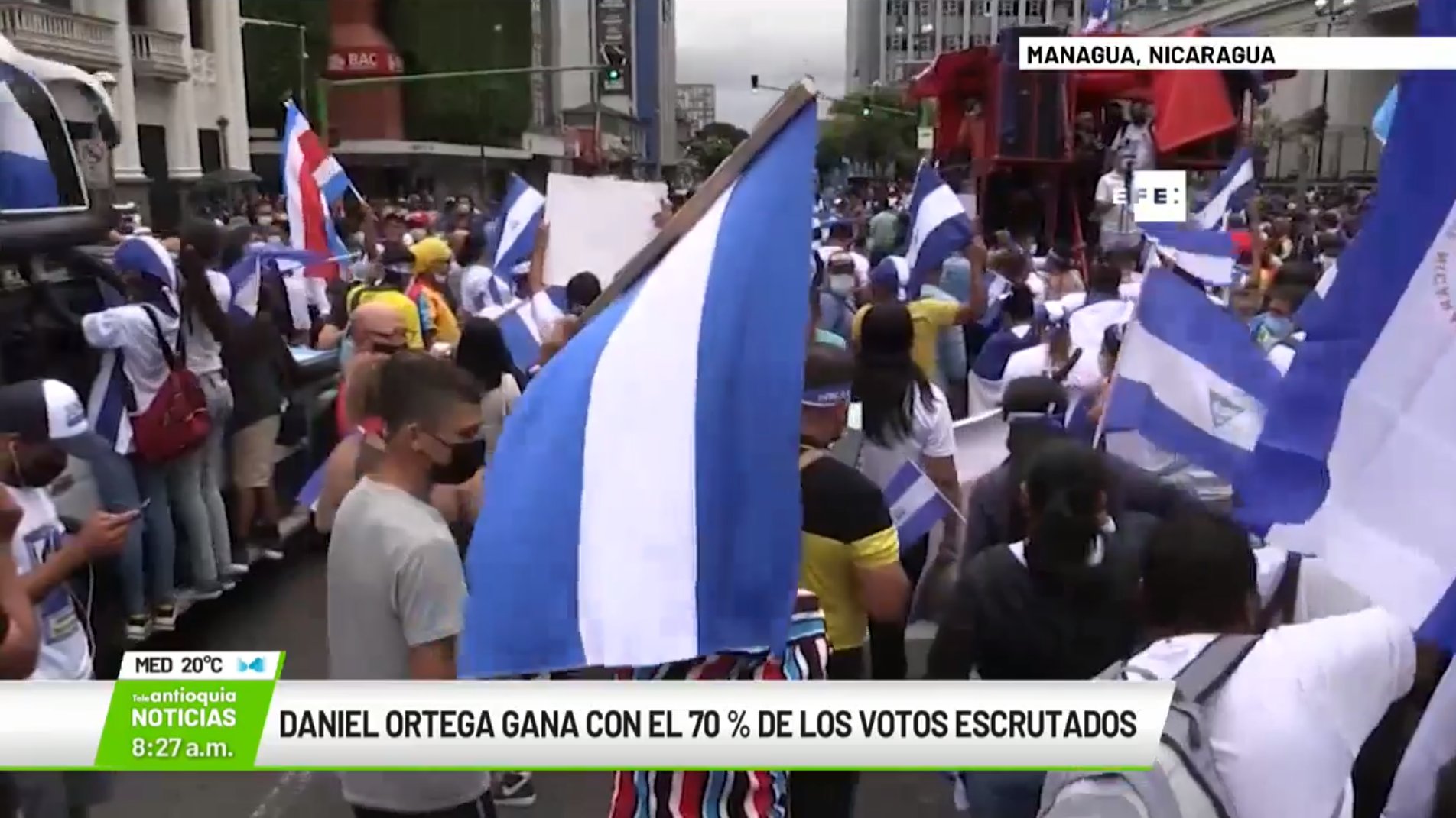 Daniel Ortega gana con el 70 % de los votos escrutados