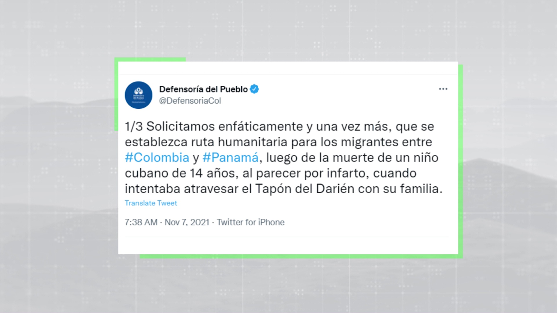 Murió niño cruzando la frontera entre Colombia y Panamá