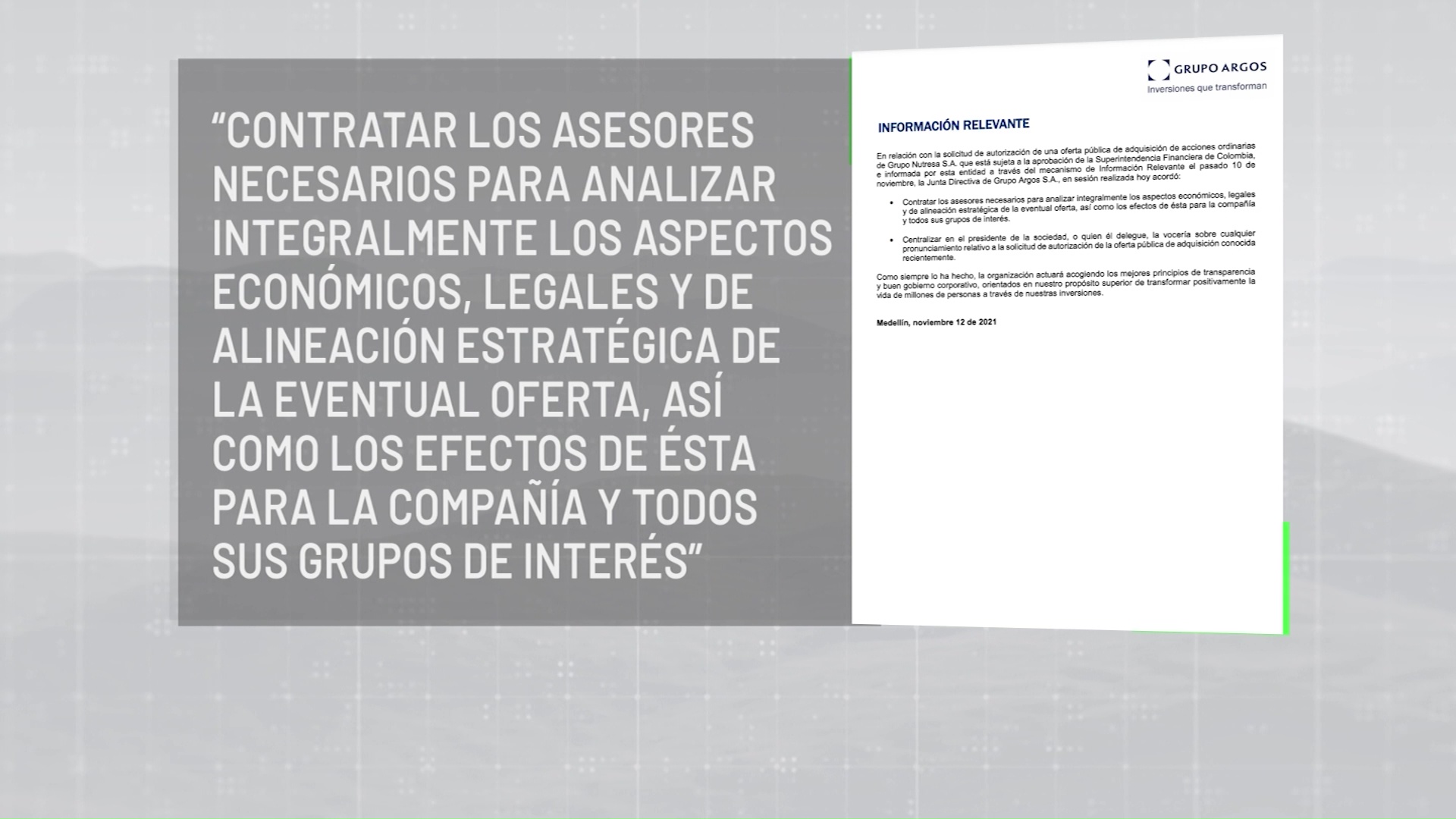 Grupo Argos busca asesores legales por oferta de Gilinski