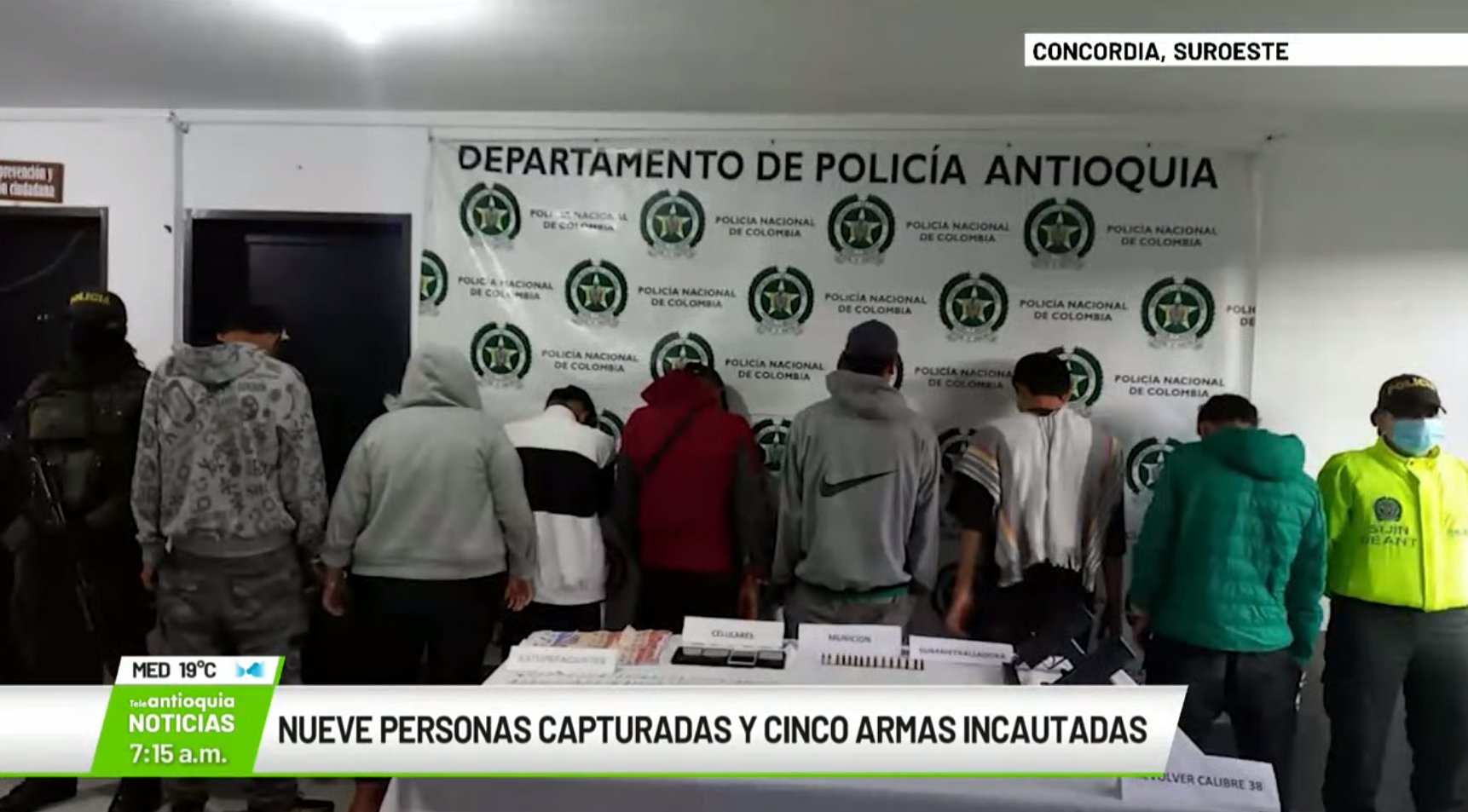 Nueve personas capturadas y cinco armas incautadas