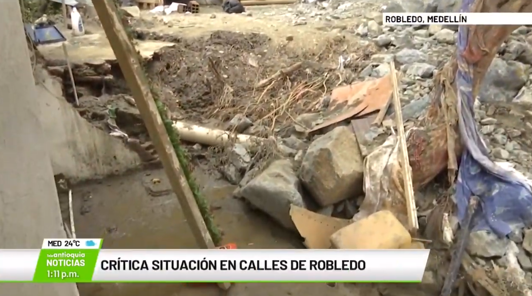 Crítica situación en calles de Robledo