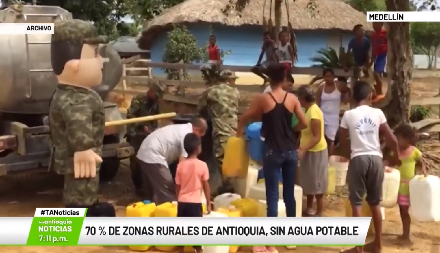 70 % de zonas rurales de Antioquia, sin agua potable