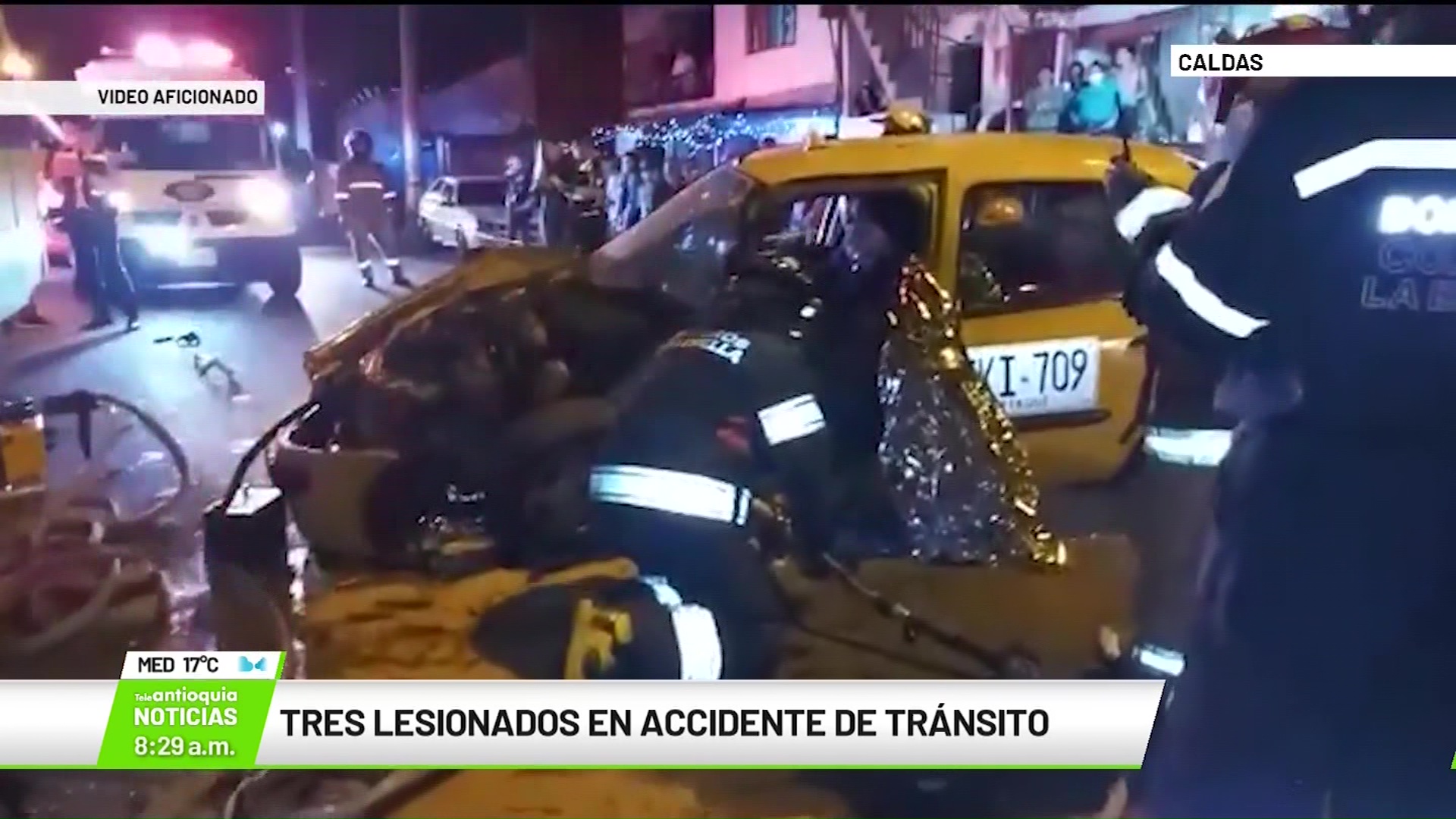 Tres lesionados en accidente de tránsito