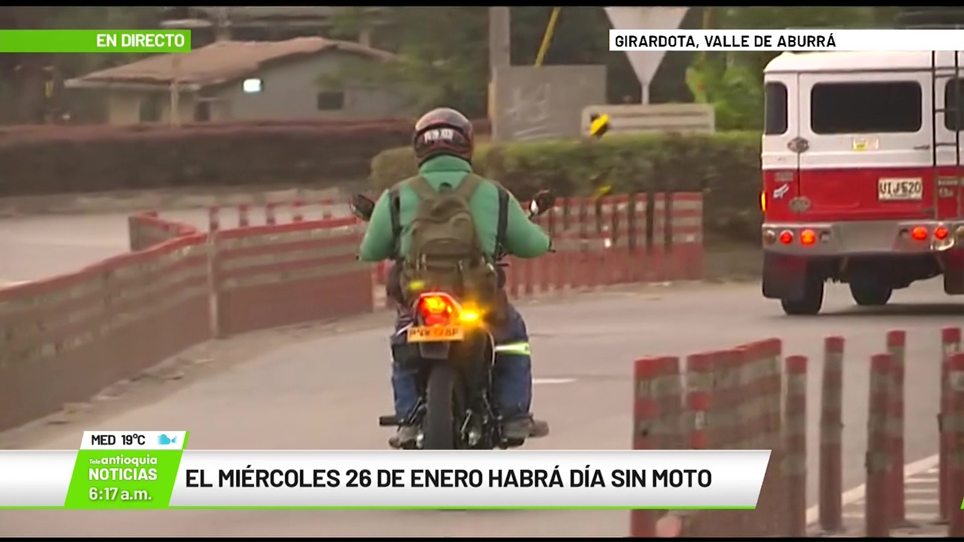 El miércoles 26 de enero habrá Día Sin Moto en Girardota