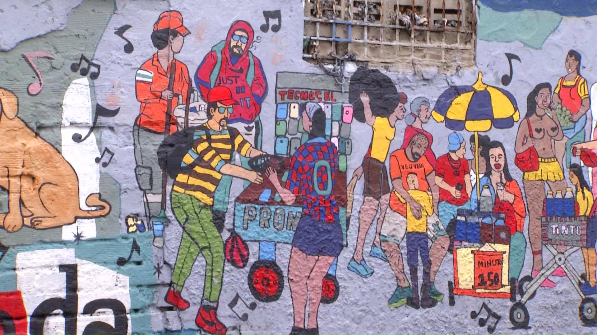 Mural con personajes representativos del sector Barbacoas