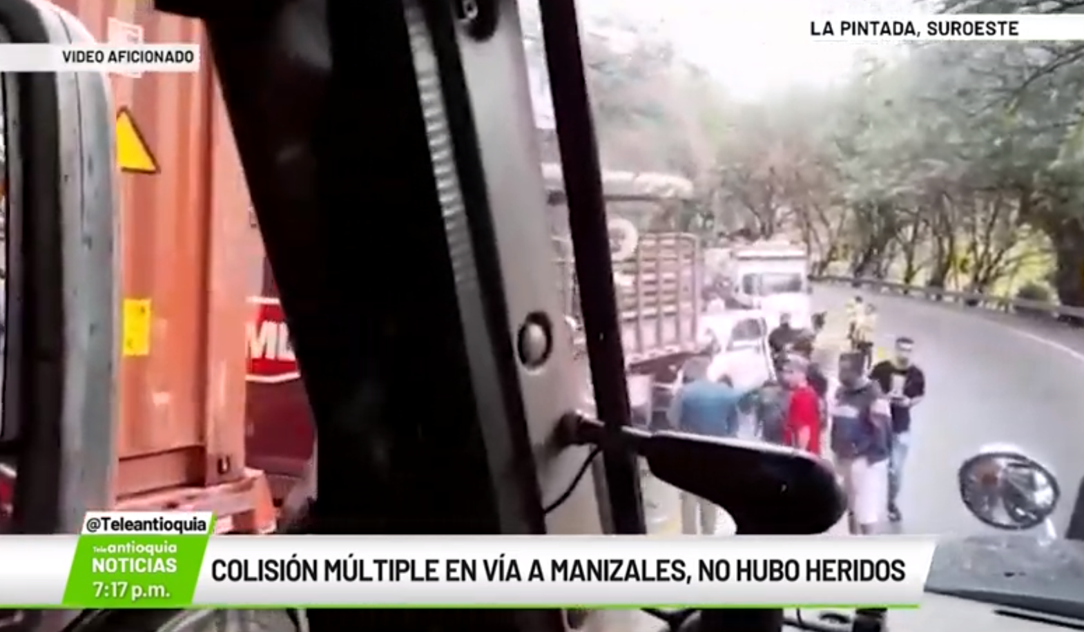 Colisión múltiple en vía a Manizales, no hubo heridos