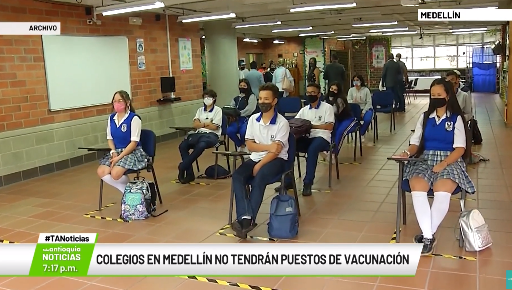 Colegios en Medellín no tendrán puesto de vacunación