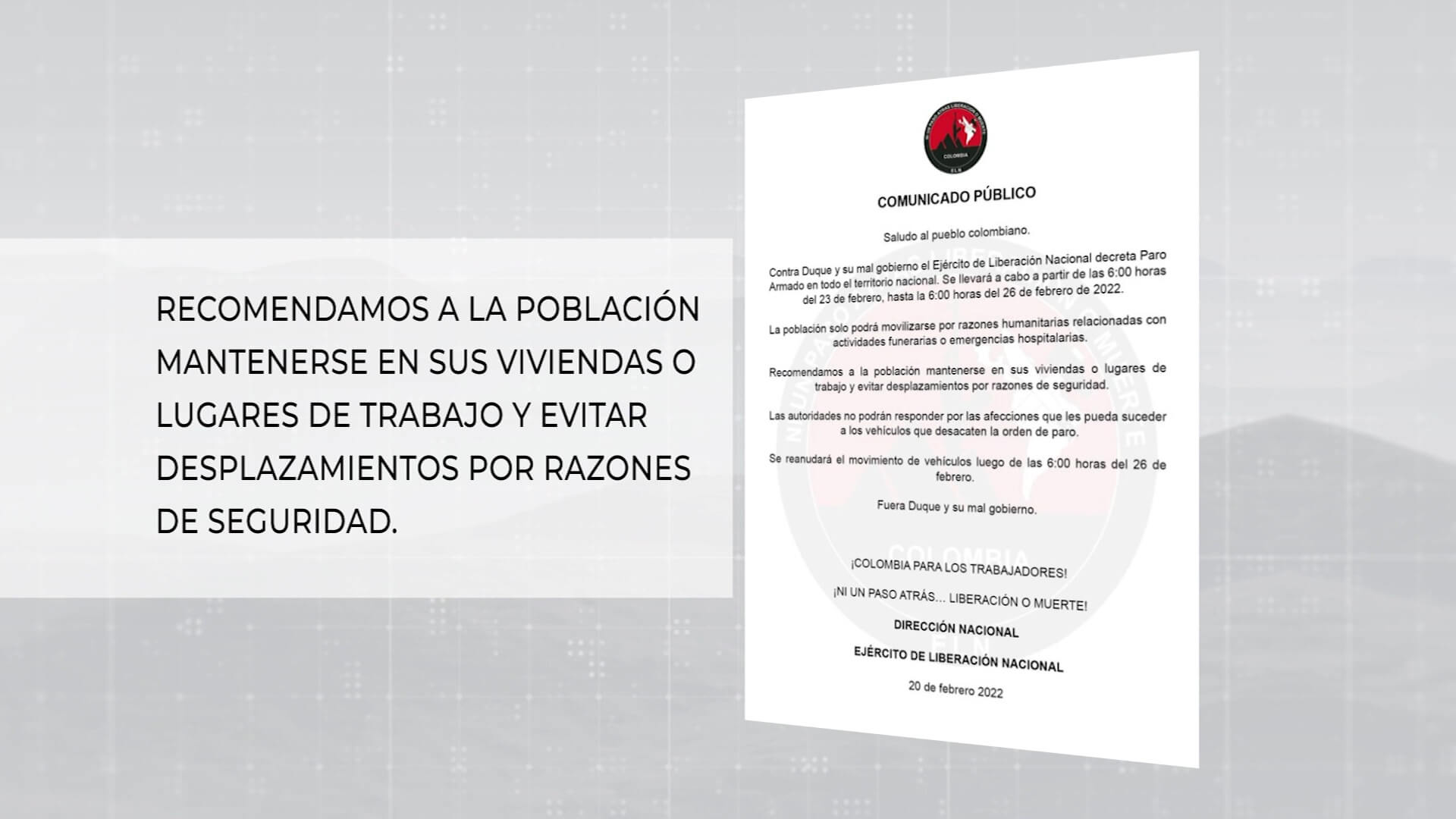 Autoridades, en alerta por amenaza de grupo ilegal
