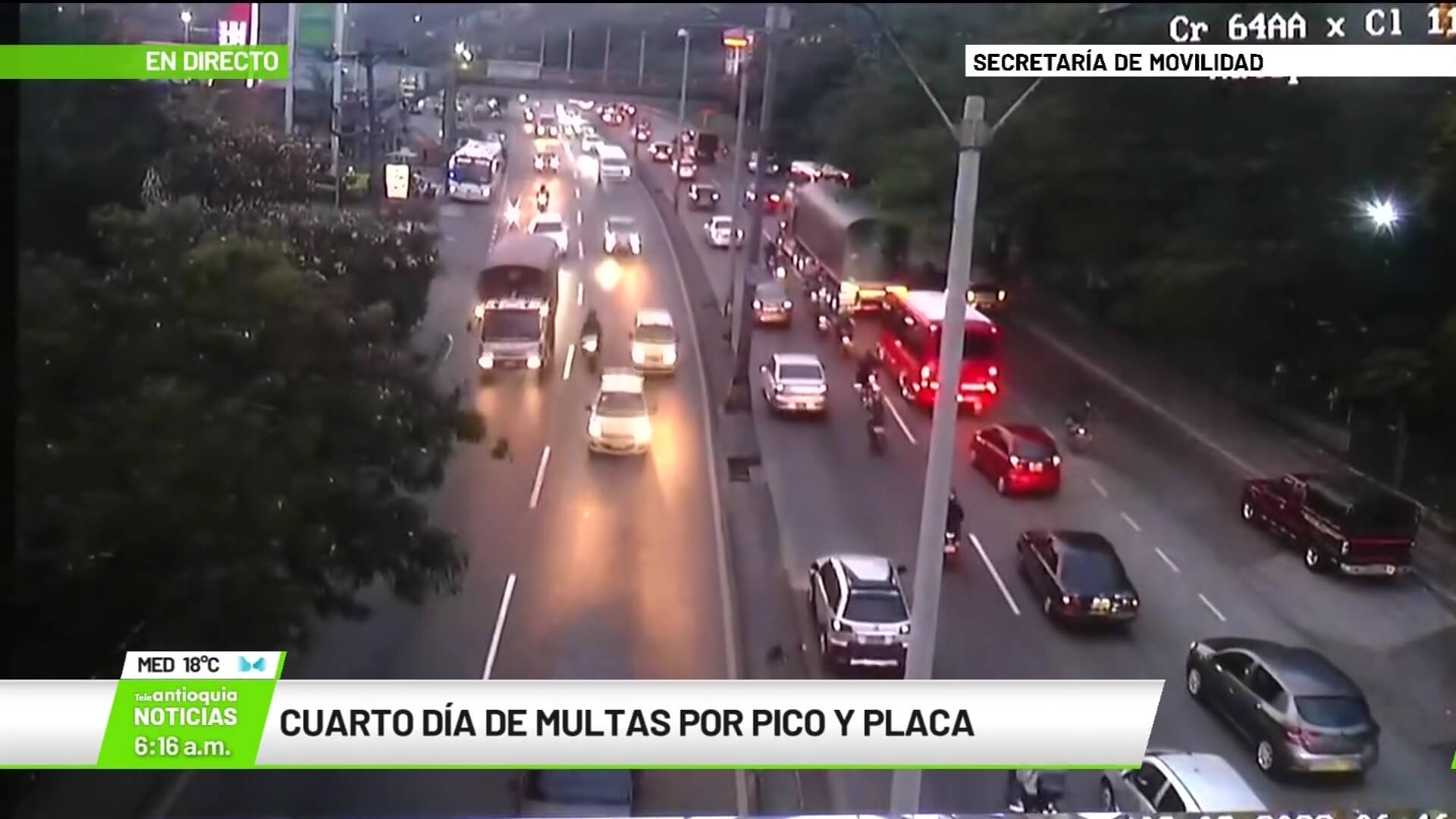 Cuarto día de multas por pico y placa