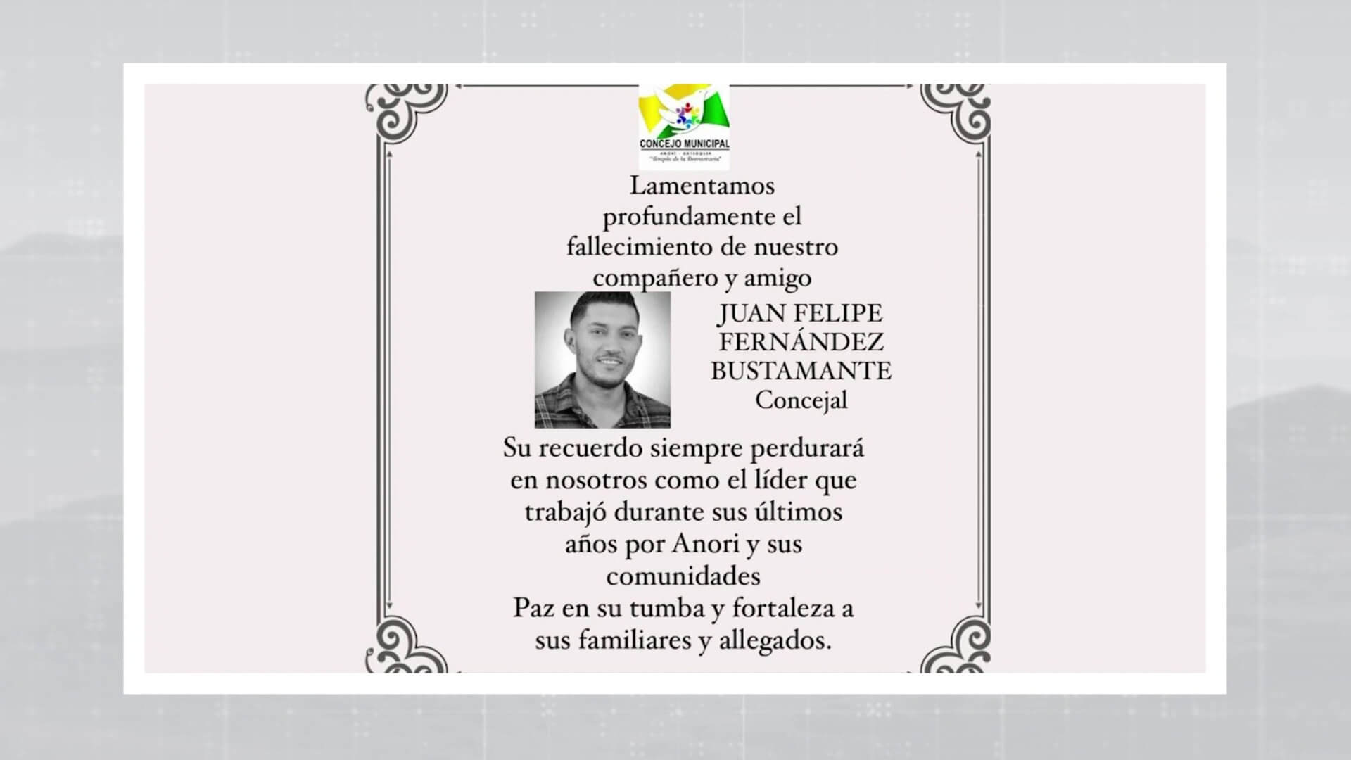 Asesinado el concejal Felipe Fernández Bustamante