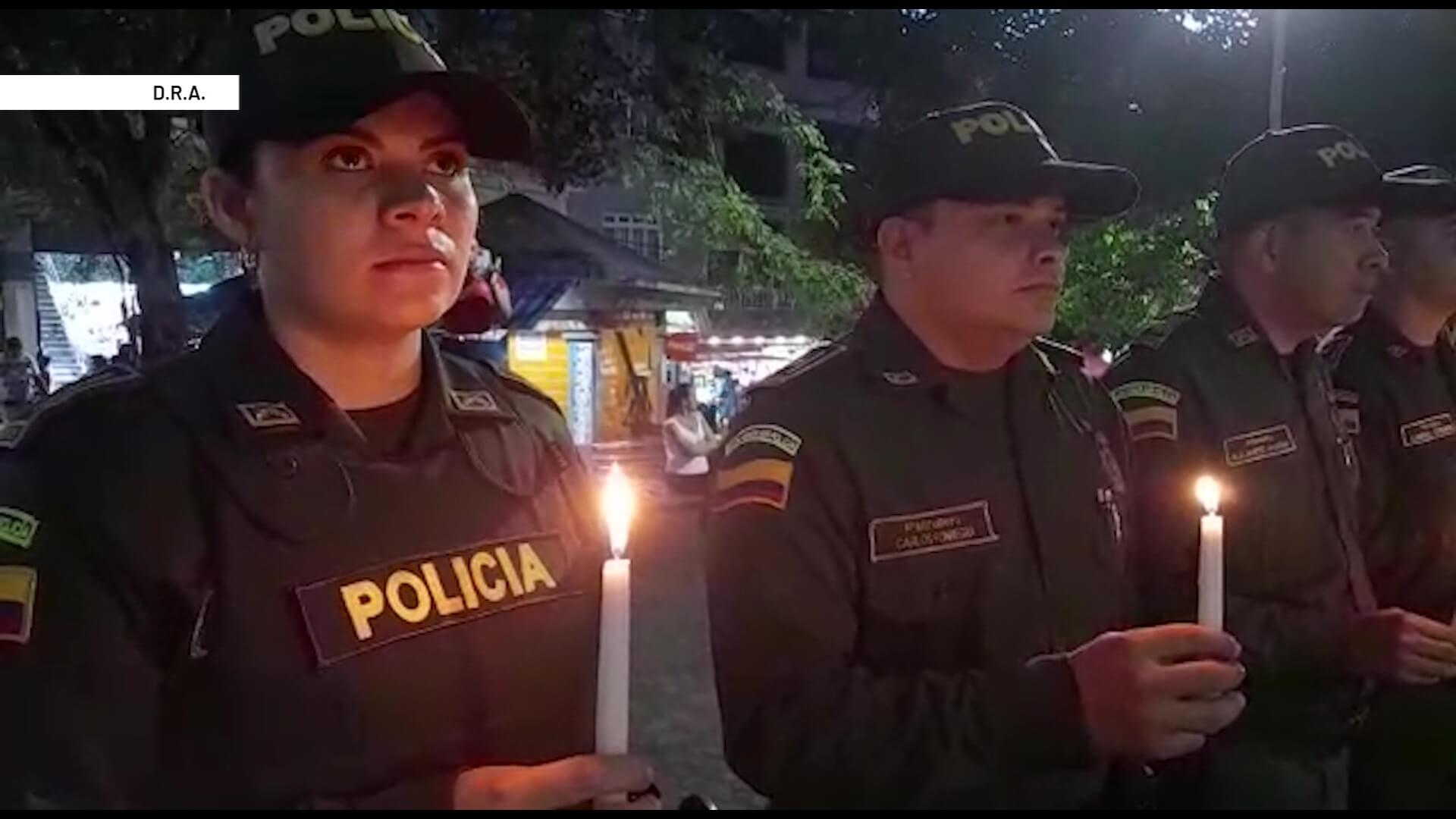 Plantón de apoyo al trabajo policial