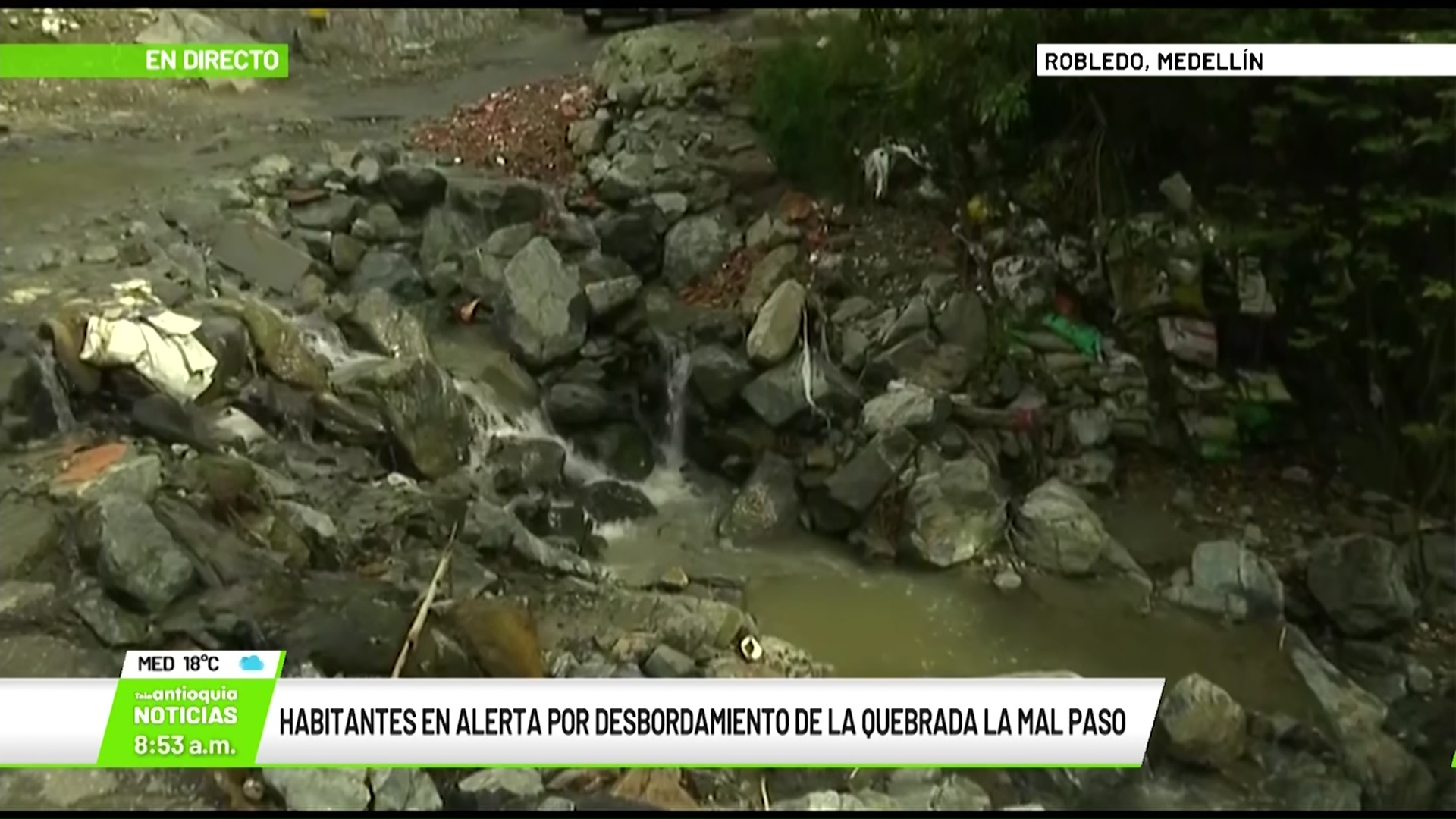 Desbordamiento de la quebrada Mal Paso en Robledo