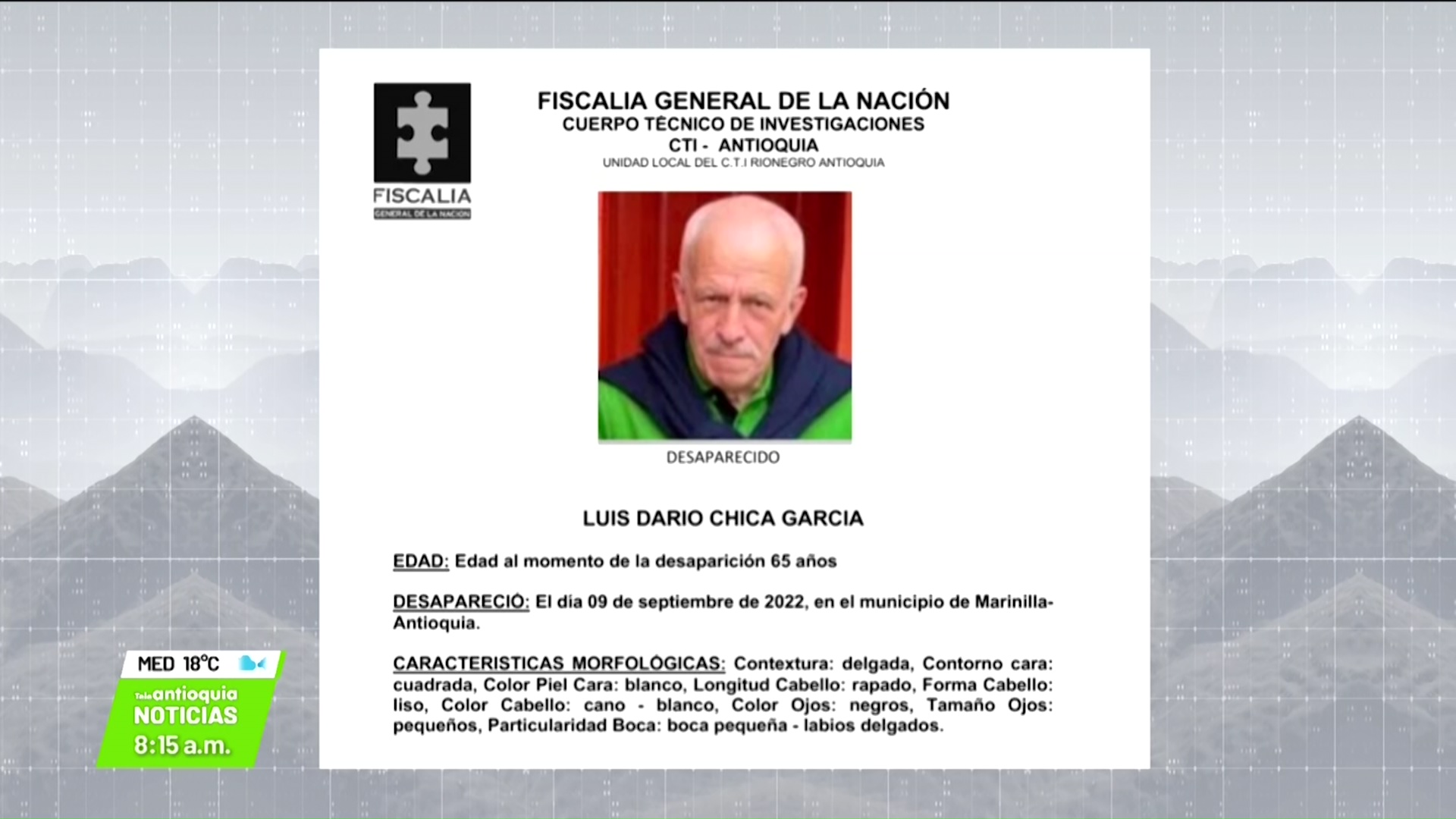 Se busca Luis Darío Chica García