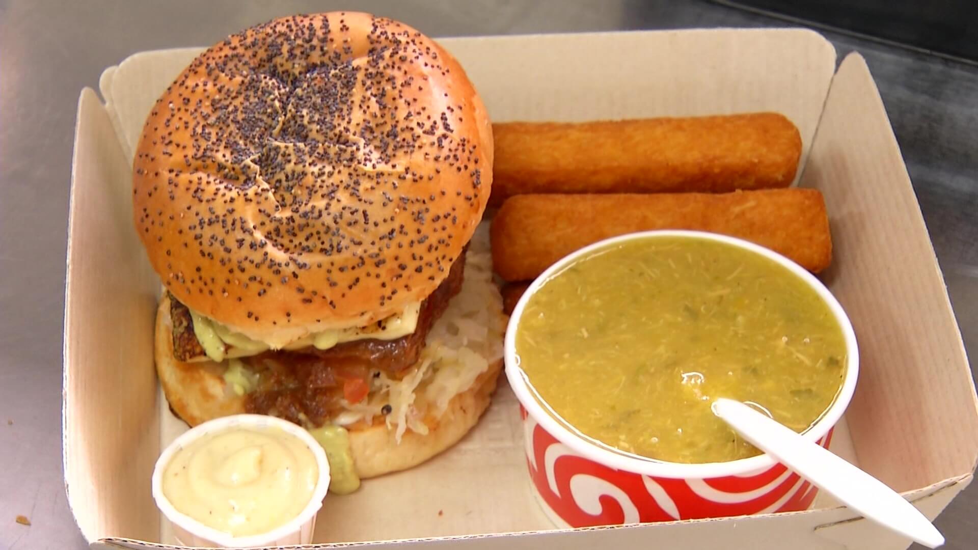 Hamburguesa de sancocho, la idea de un paisa