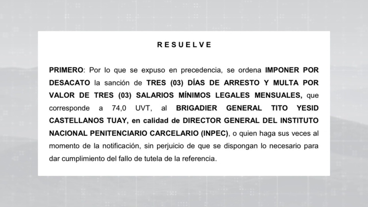 Orden de arresto contra director del Inpec