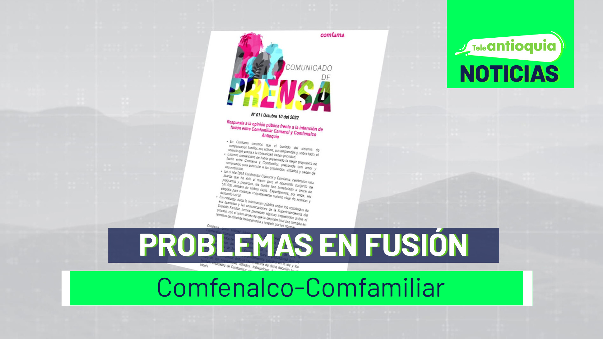 Problemas en fusión Comfenalco-Comfamiliar