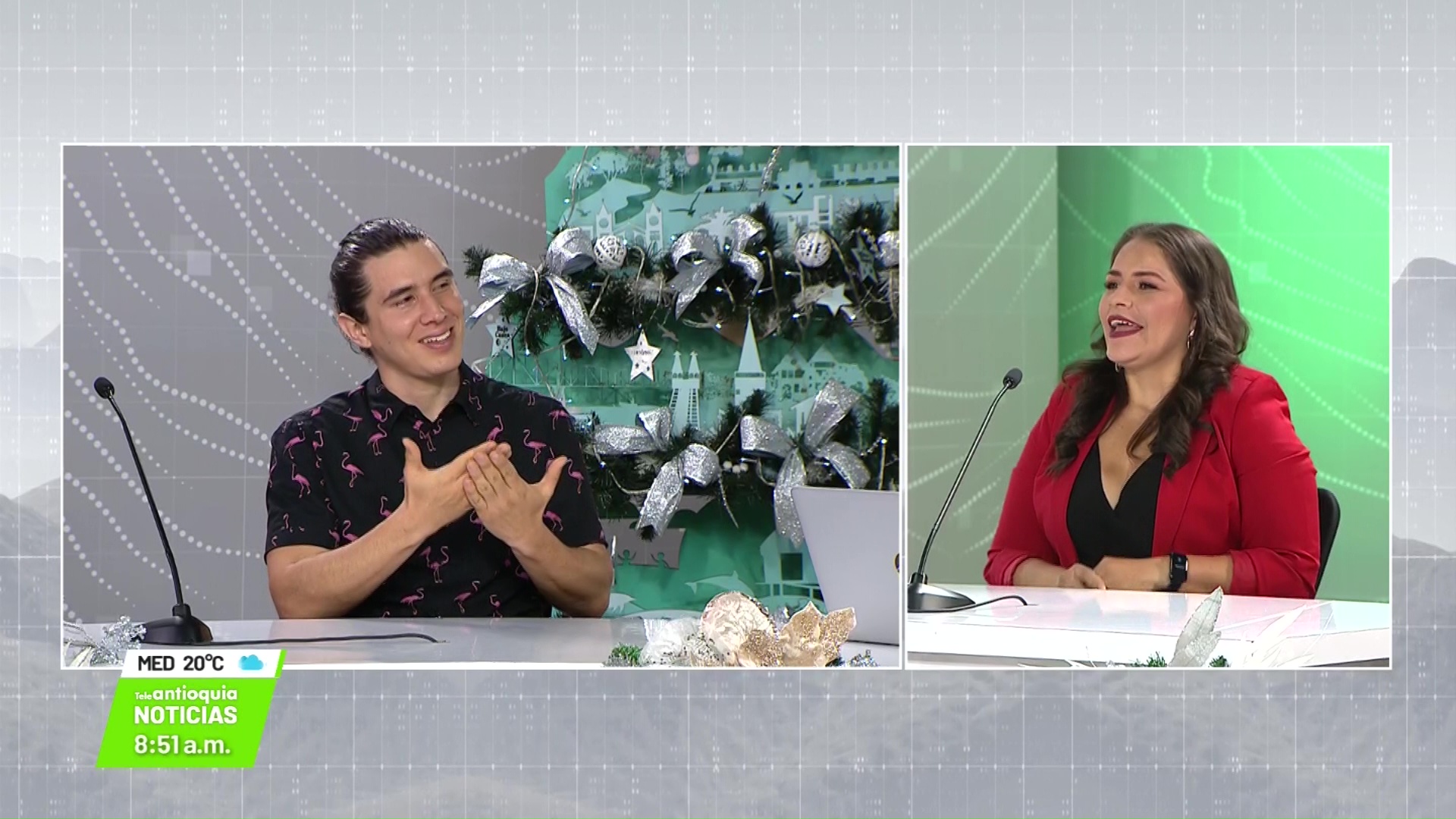 Entrevista a Andrés Marulanda, presentador Más Señas y Andrea Mosquera, intérprete de lengua de señas colombiana.