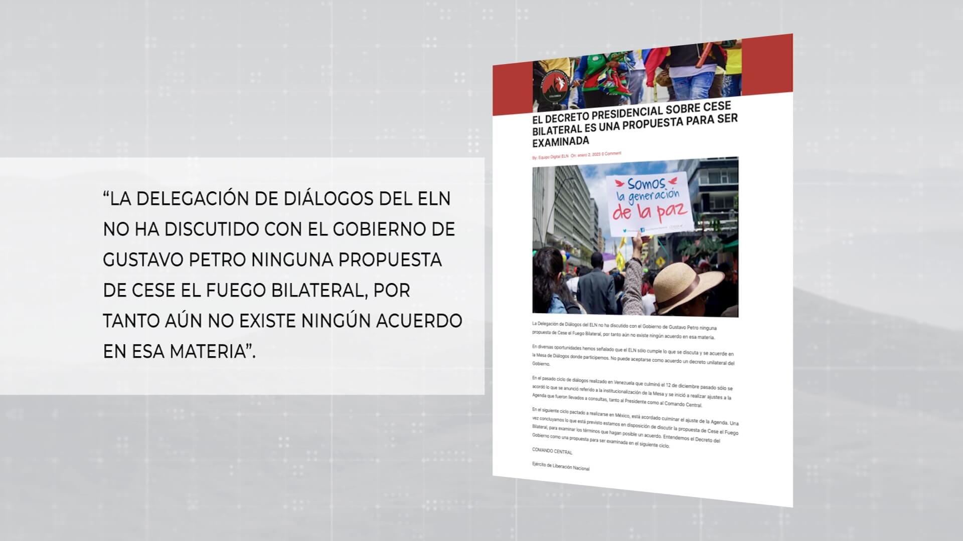 ELN desmintió a Gobierno sobre cese al fuego