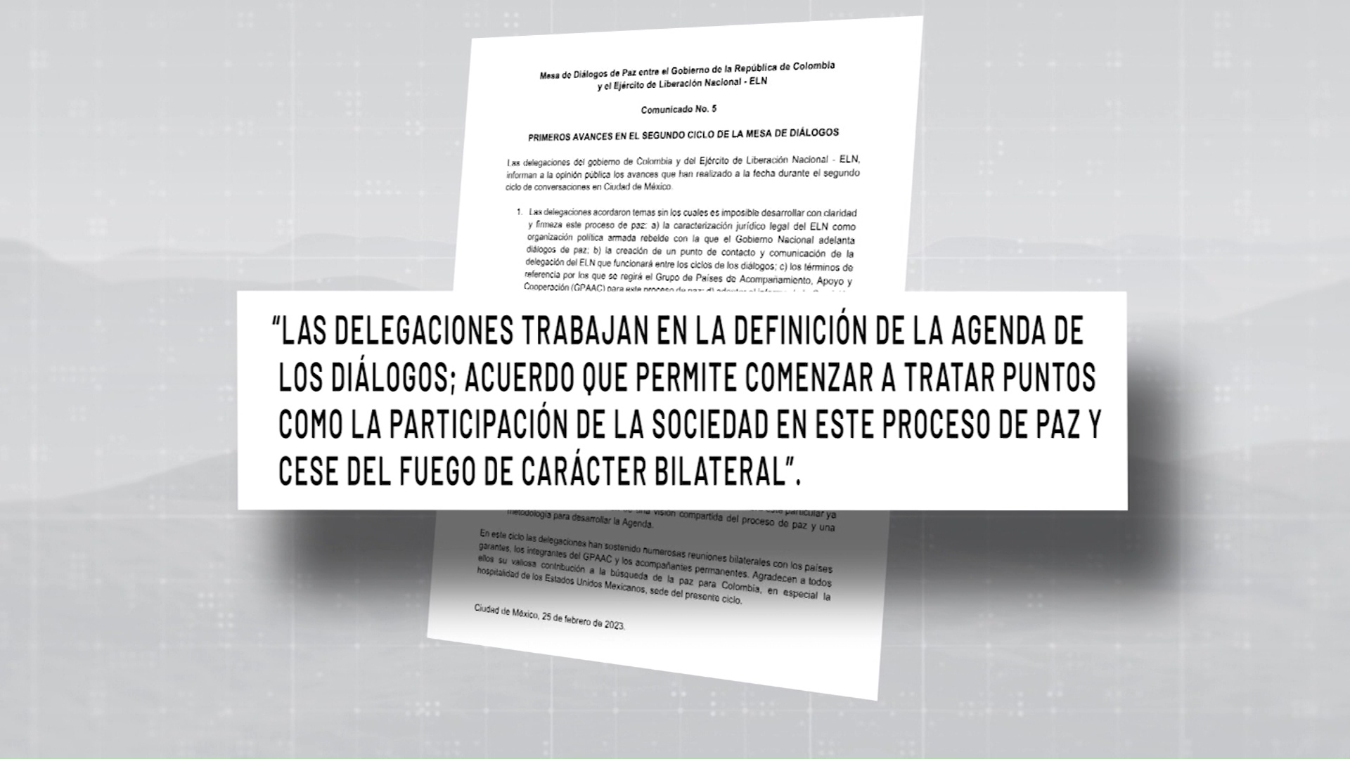 Avances de segundo ciclo de diálogos de paz con ELN