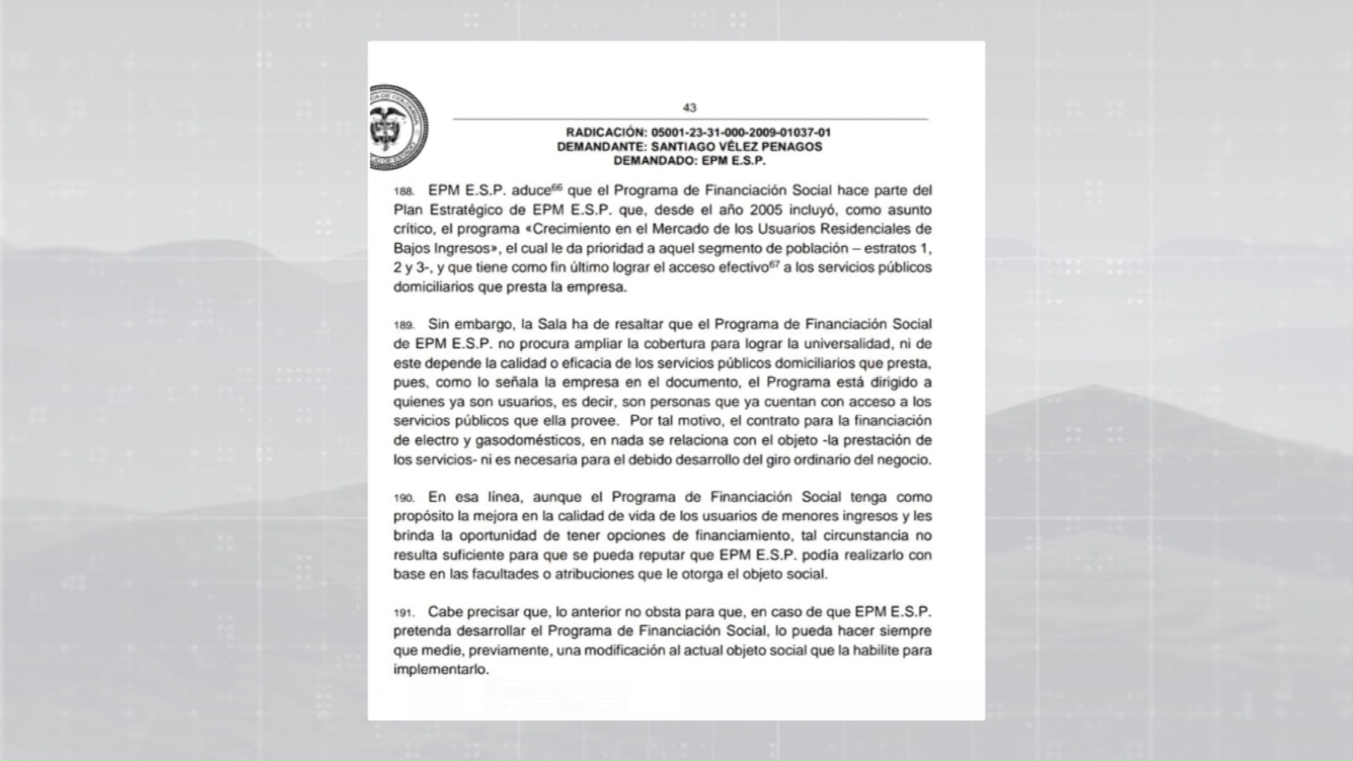 Declaran nulo el programa somos EPM