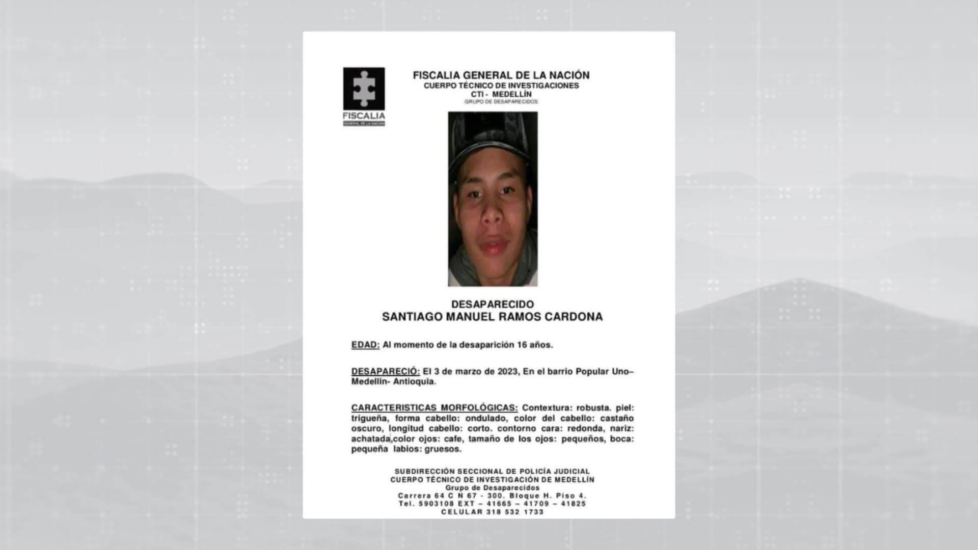 Madre busca a hijo desaparecido