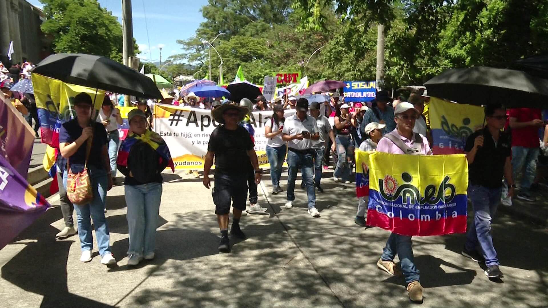 Sindicatos marcharon en apoyo al gobierno de Petro