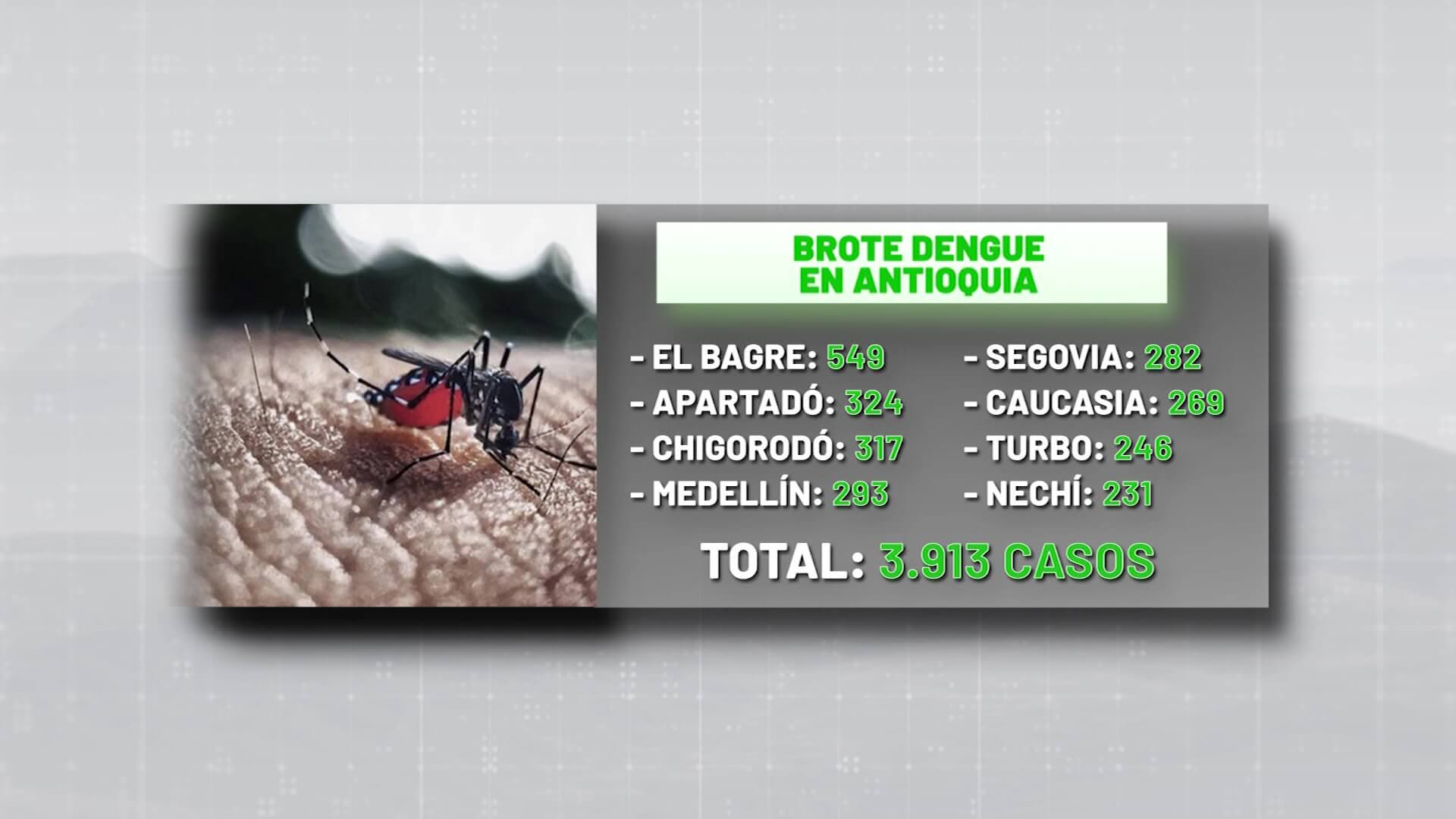 Alerta por brote de dengue: Antioquia tiene 3.913 casos