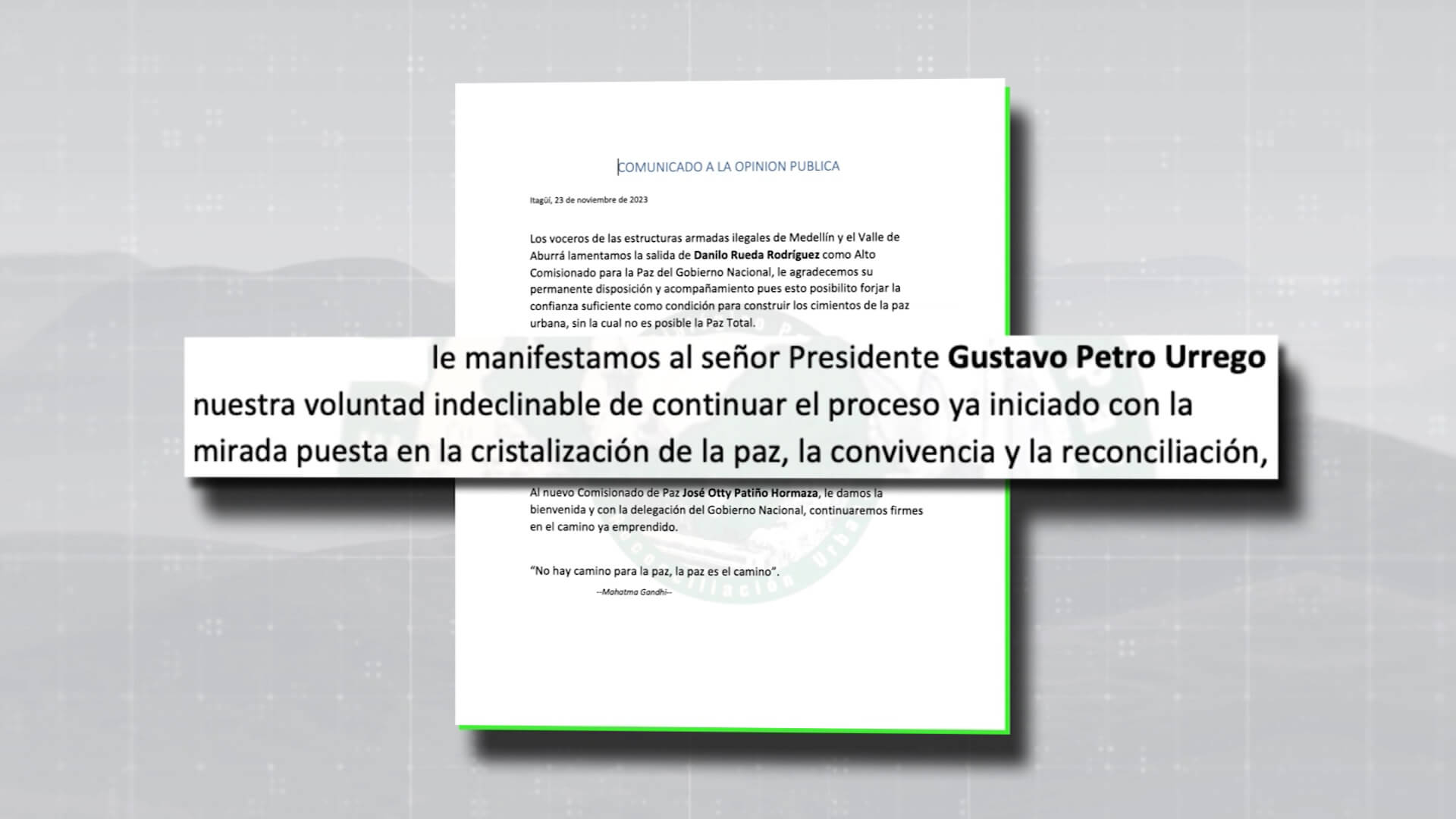 Crimen organizado anunció que continuará diálogos