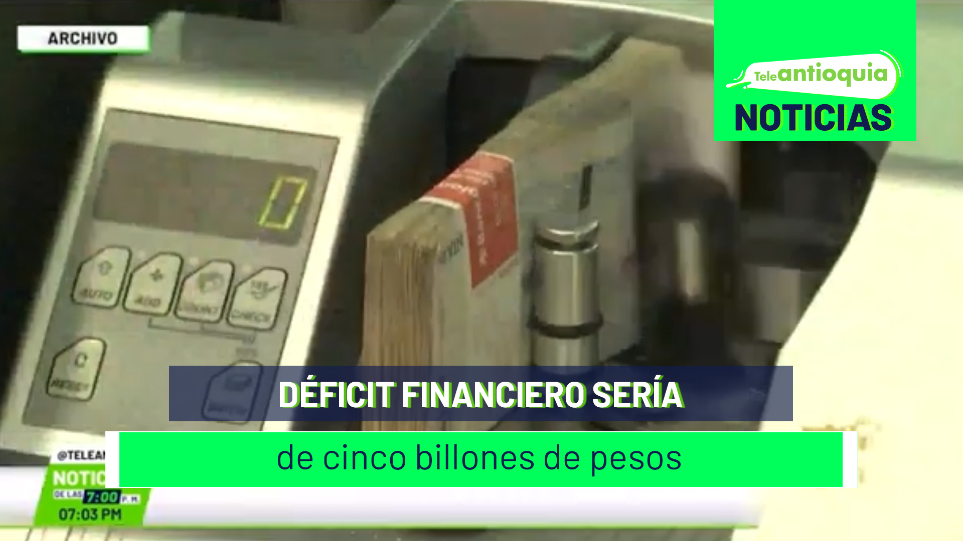 Déficit financiero sería de cinco billones de pesos