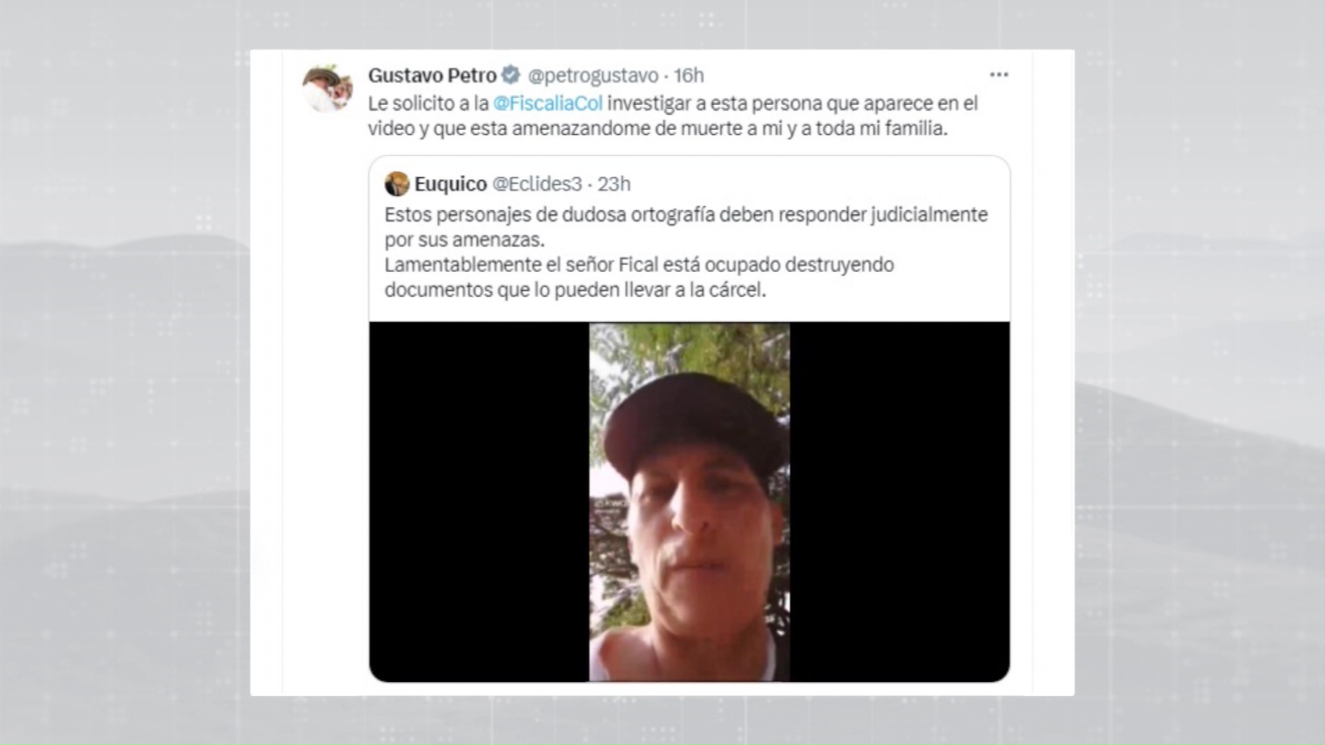 Investigan amenaza en contra de Petro