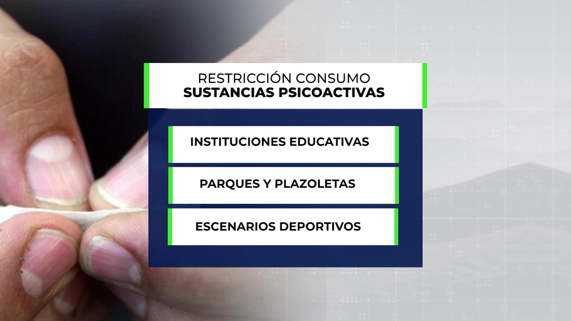 Decreto prohíbe drogas en espacios públicos