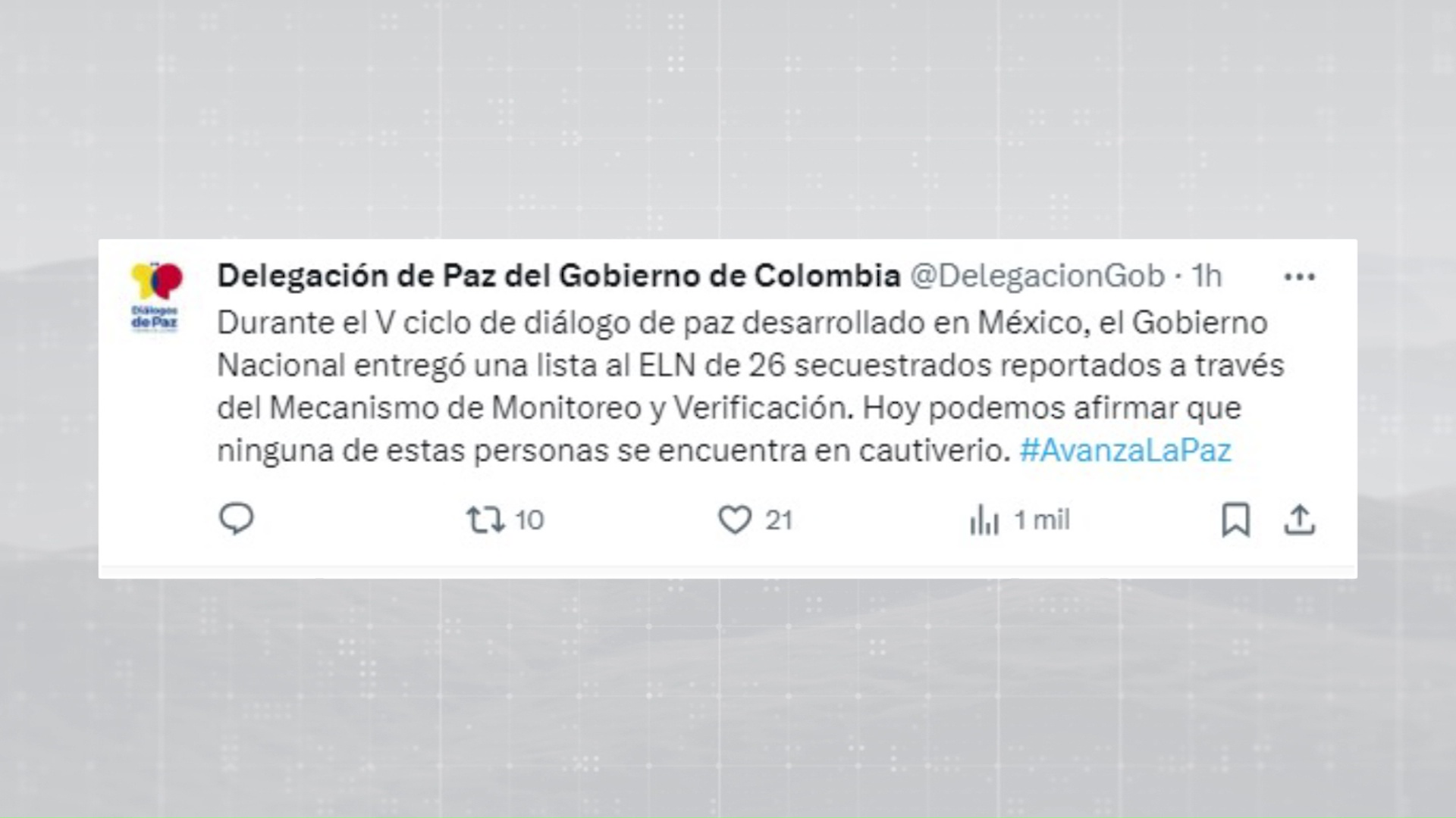 Gobierno dice que el ELN liberó secuestrados