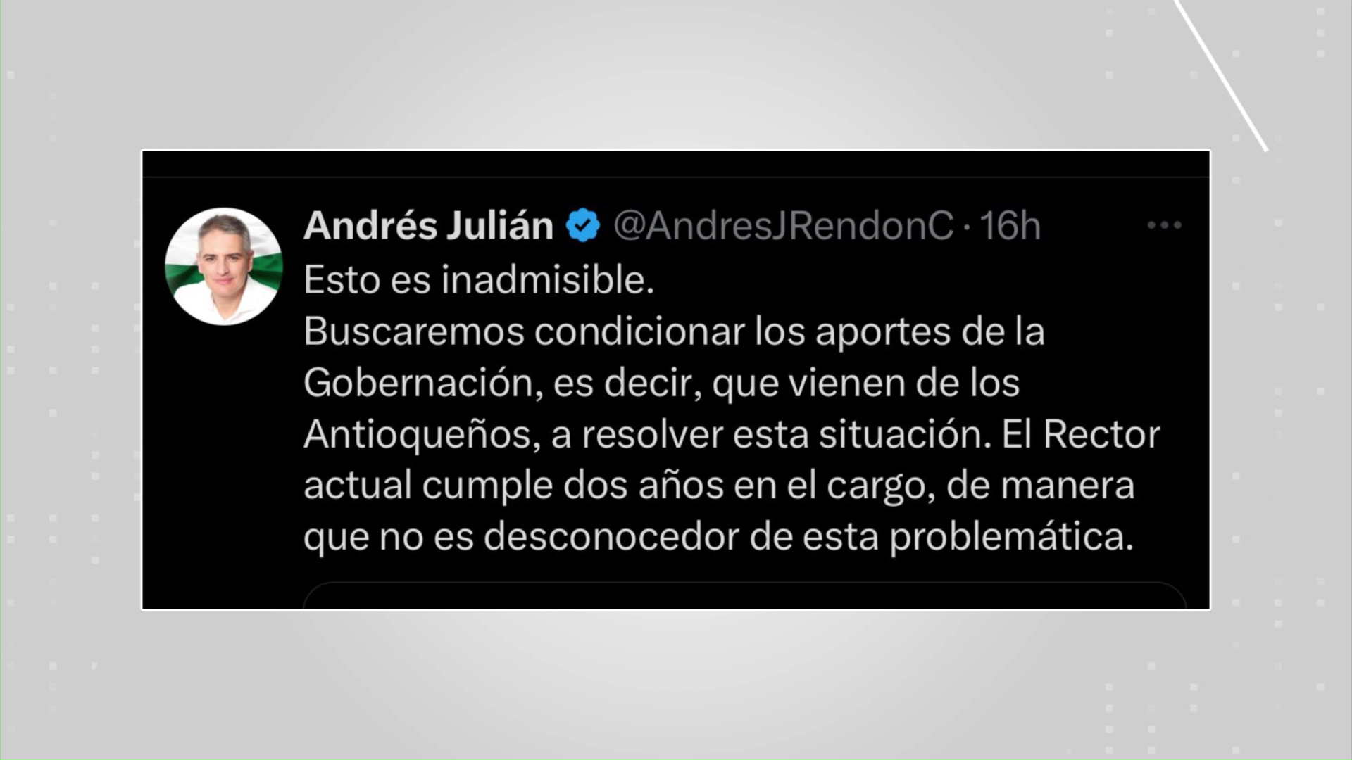 Gobernador preocupado por deterioro del Poli