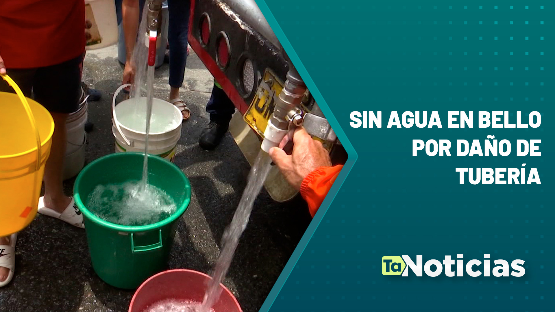 14.848 sin agua en Bello por daño en tubería