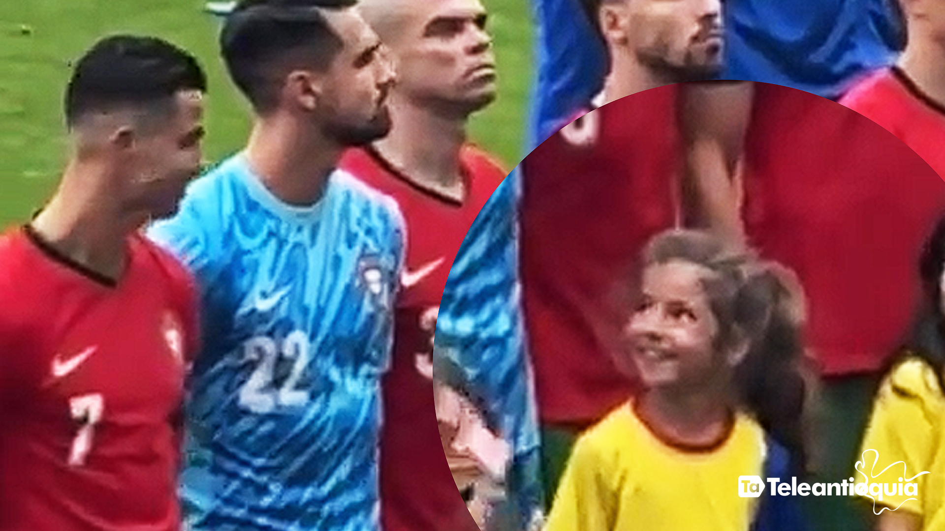 Así reaccionó pequeña fanática al tocar a Cristiano Ronaldo