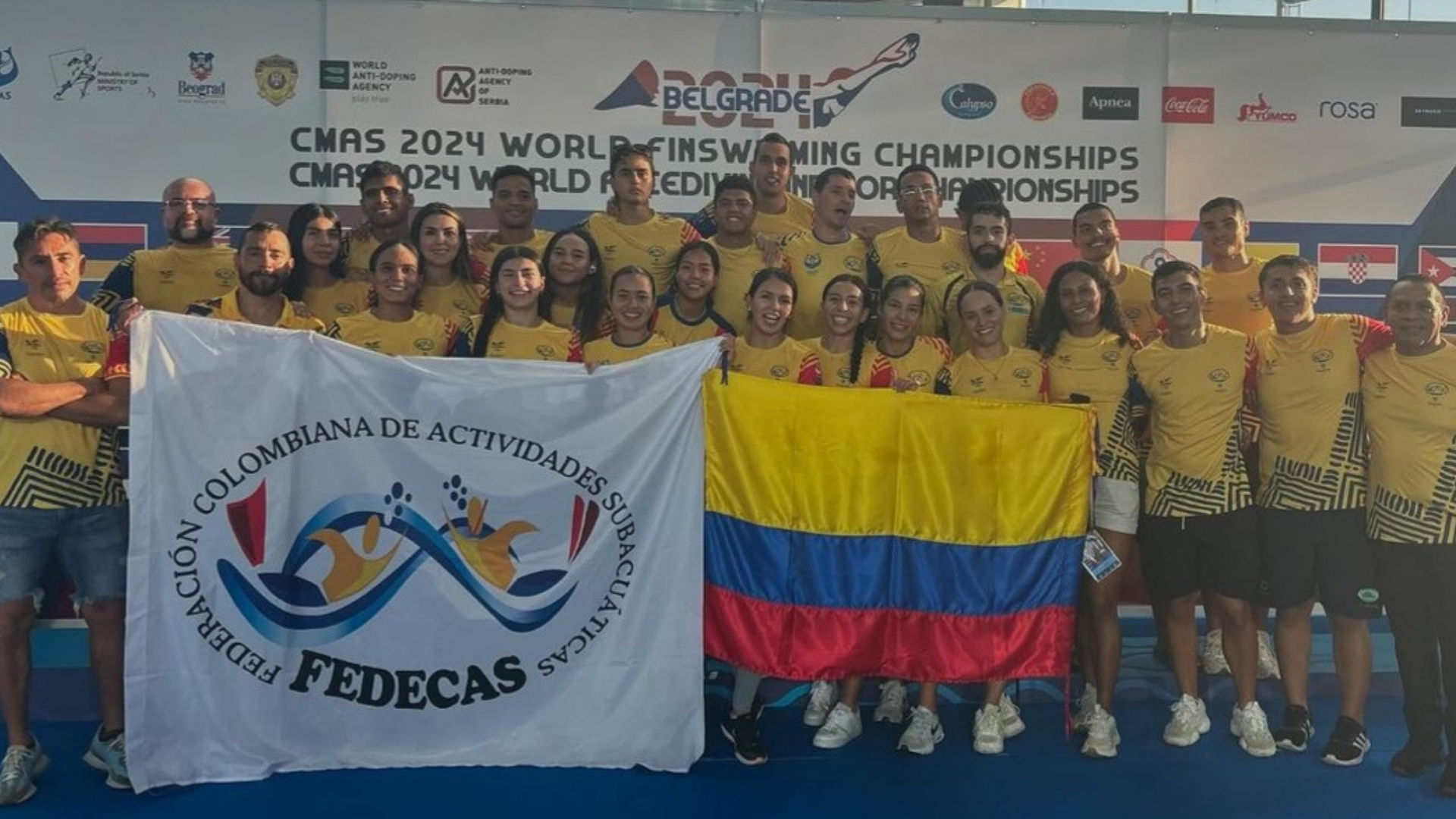 Histórica participación de Colombia en el Campeonato Mundial de Natación con Aletas