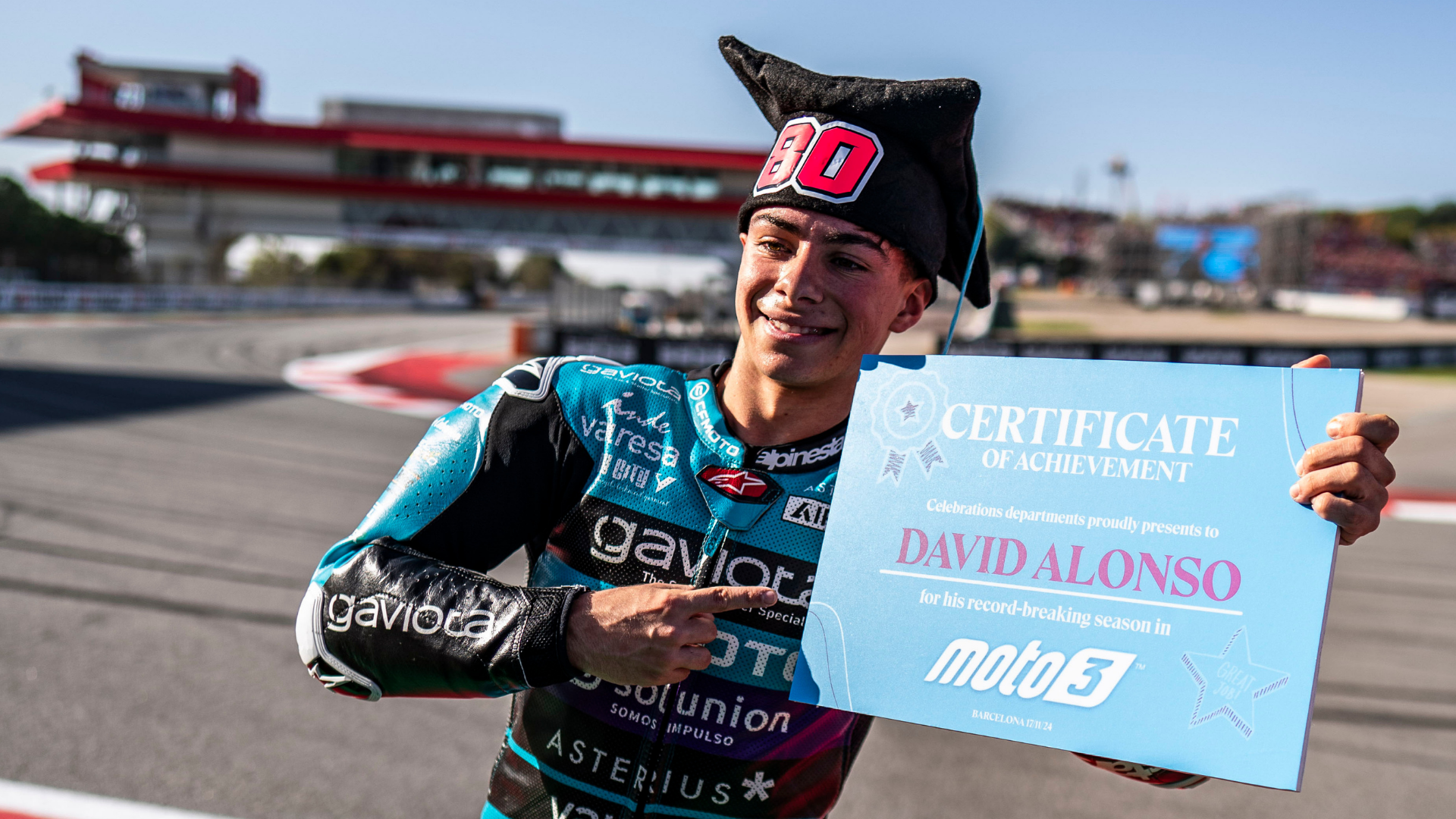 Un año de ensueño cerró David Alonso, campeón en Moto3