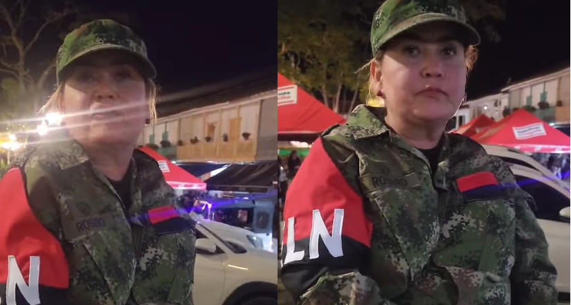 Video: Funcionaria de la Fiscalía de Santo Domingo se disfrazó de guerrillera del ELN; desafió a la Policía