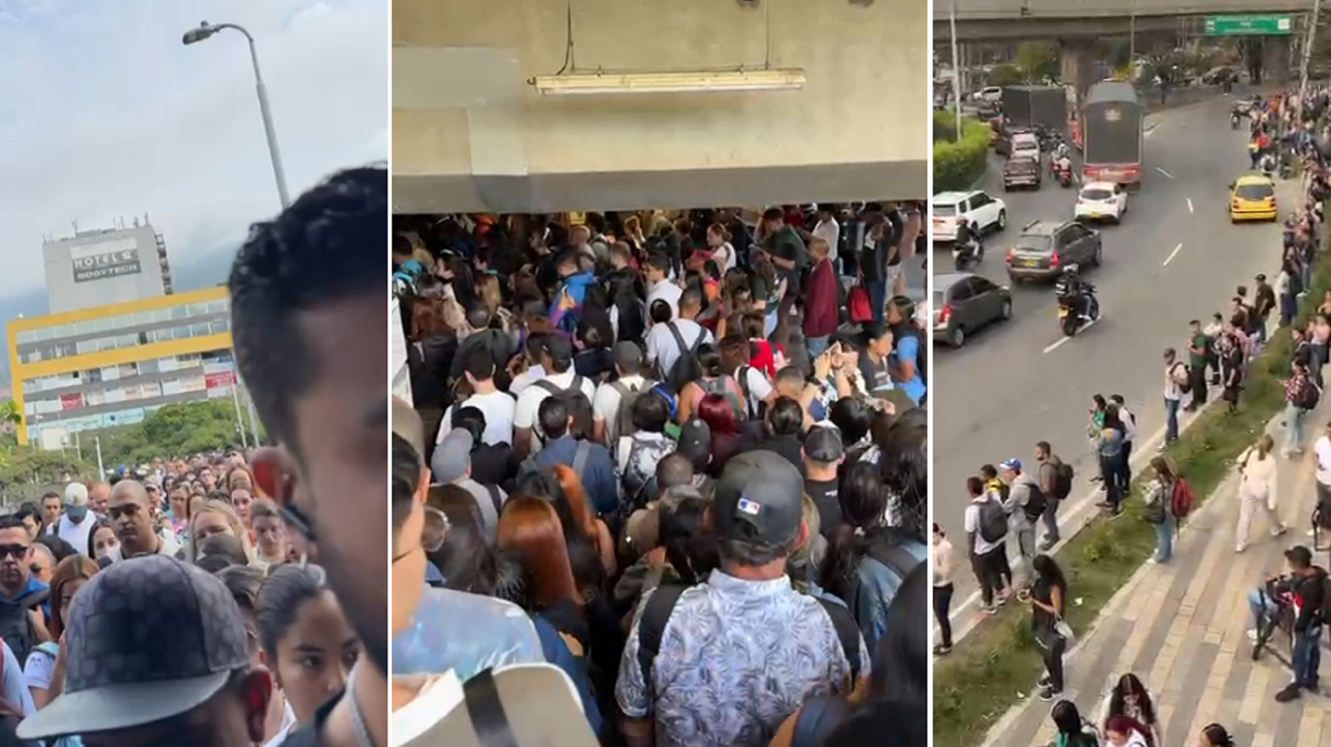 VIDEO | Así fue el caos que se vivió en la mañana de este lunes tras fallas técnicas del Metro de Medellín