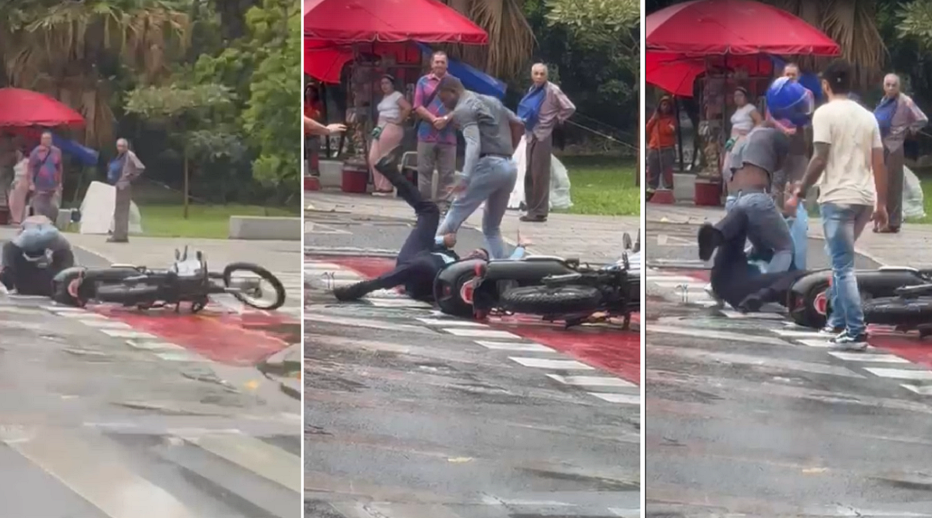 Así fue la indignante golpiza que conductor le propinó a agente de tránsito de Medellín