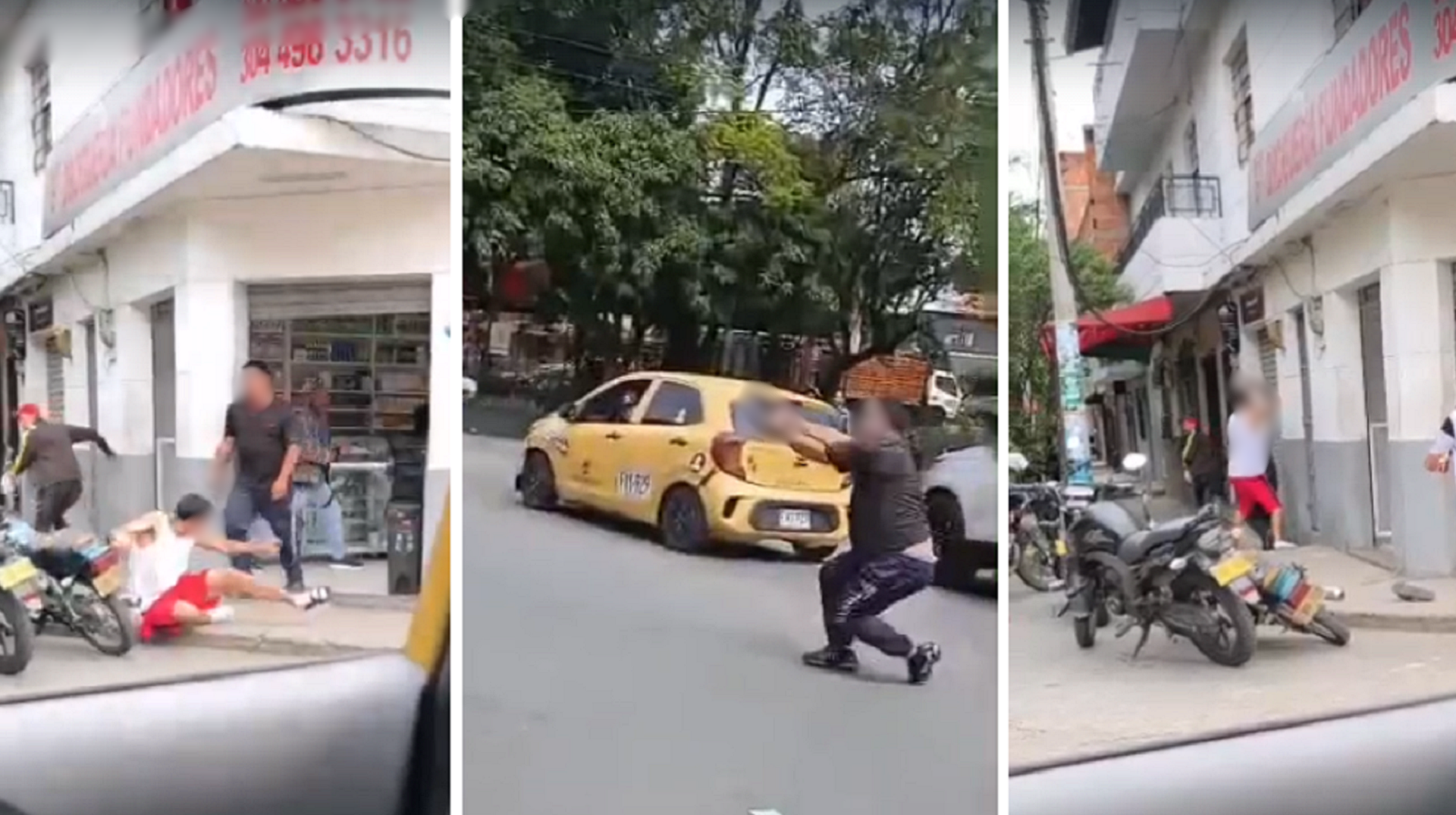 En video quedó registrada la pelea a bala y cuchillo en el Barrio Antioquia que dejó dos heridos